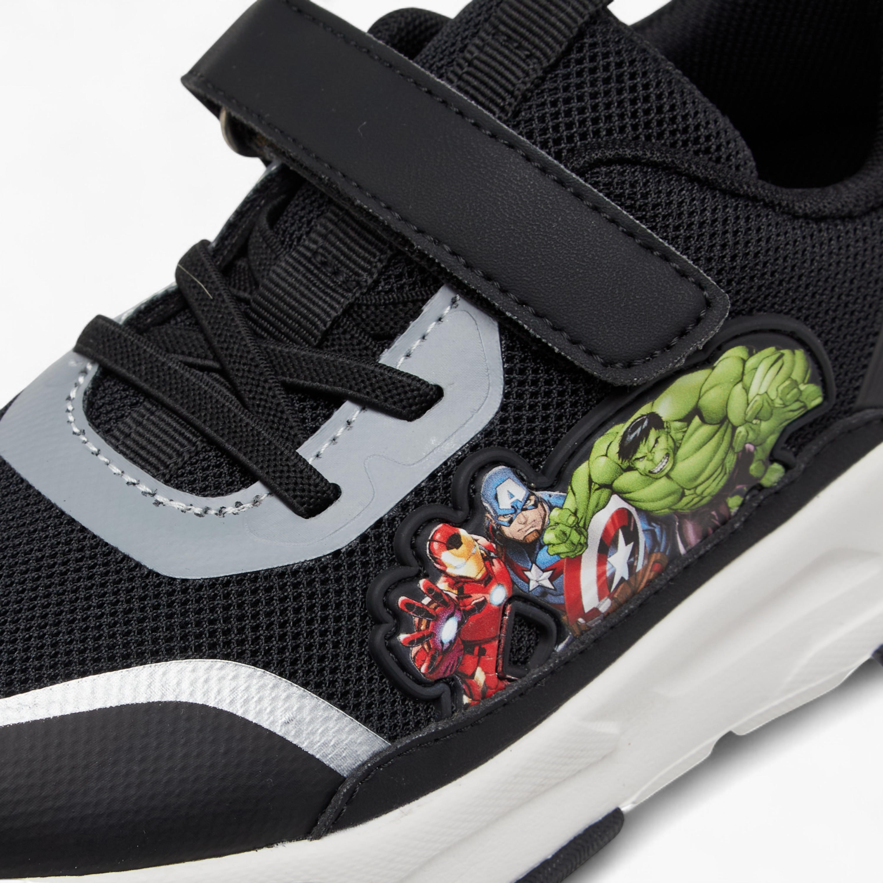 Avengers Detail Sneakers with Hook and Loop Closure-boys-shoes-sneakers-image-4