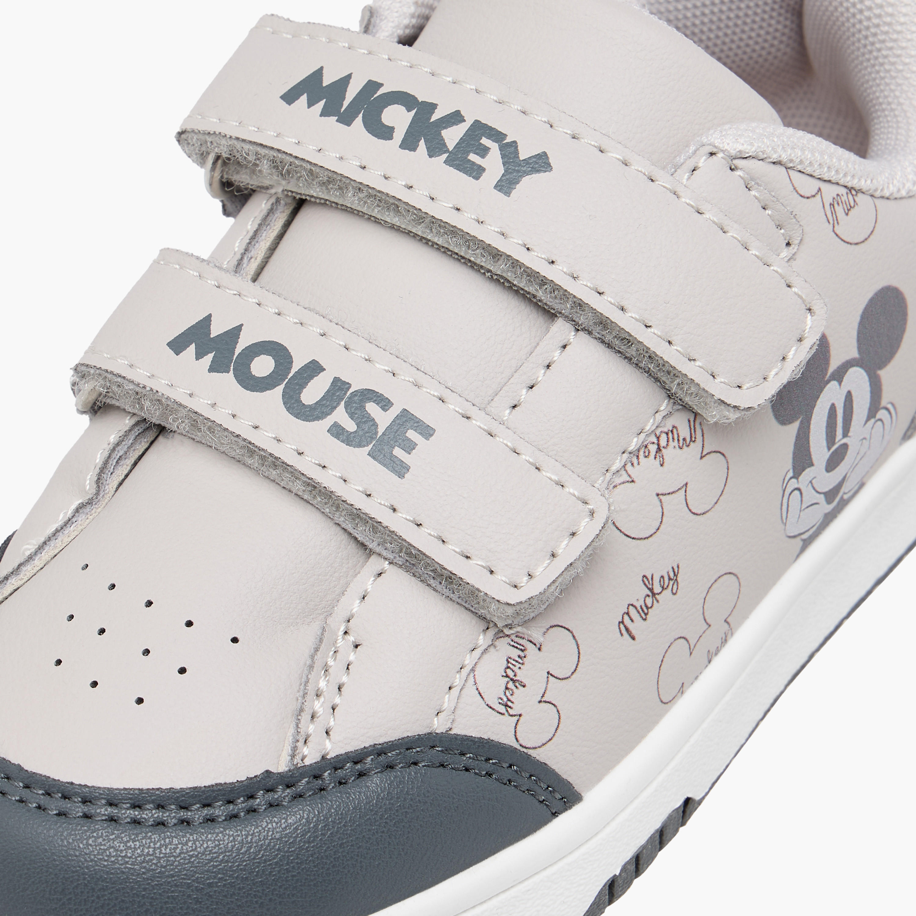 Disney Mickey Mouse Print Sneakers with Hook and Loop Closure-boys-shoes-sneakers-image-4