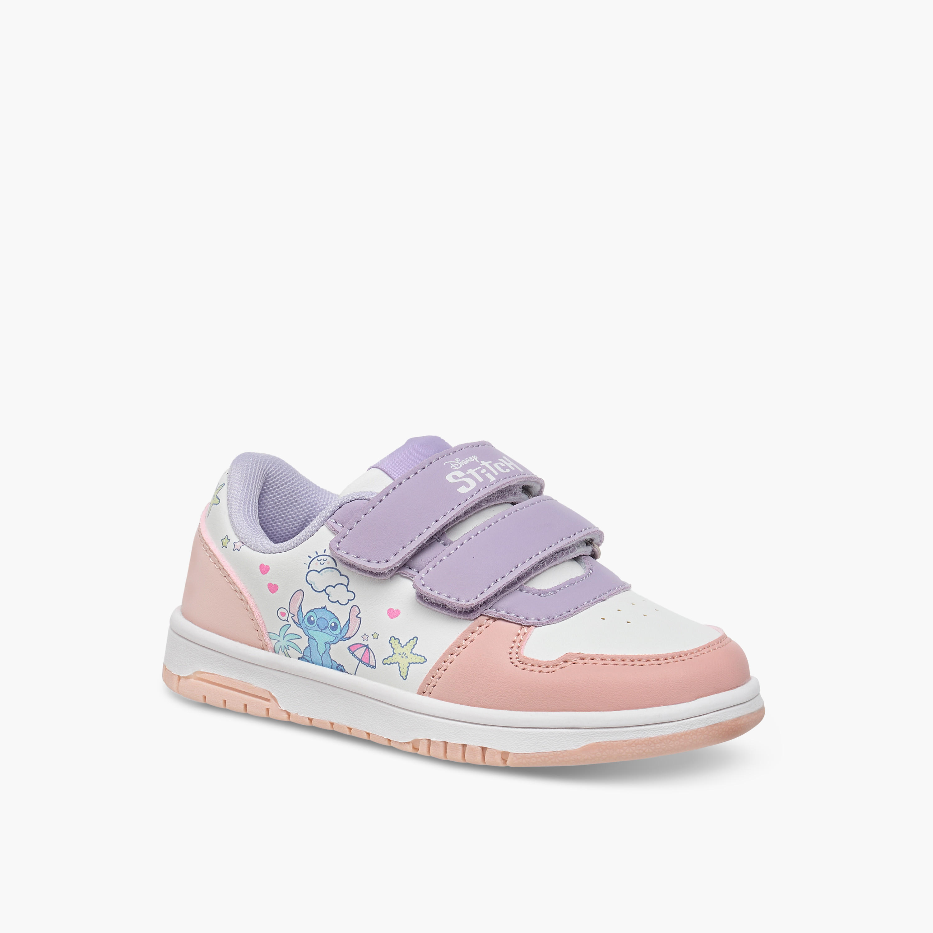 Disney Stitch Print Sneakers with Hook and Loop Closure-girls-shoes-sneakers-image-2