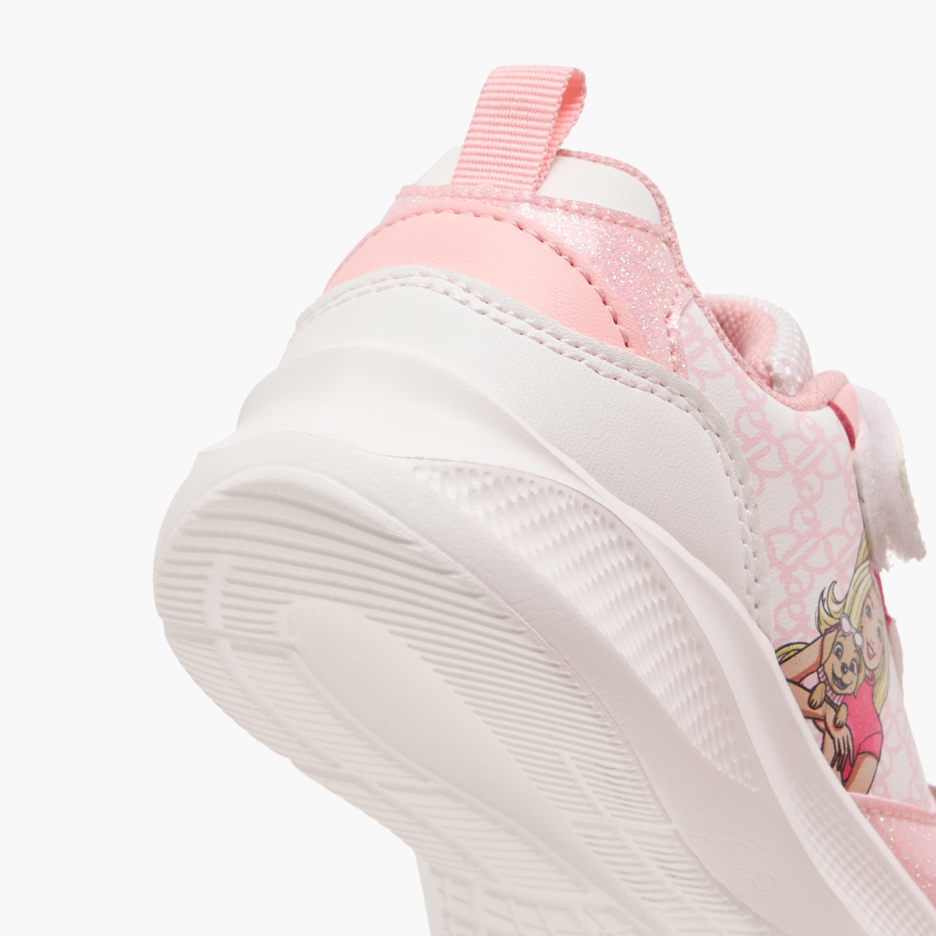 Barbie Printed Sneakers with Hook and Loop Closure-girls-shoes-sneakers-image-5