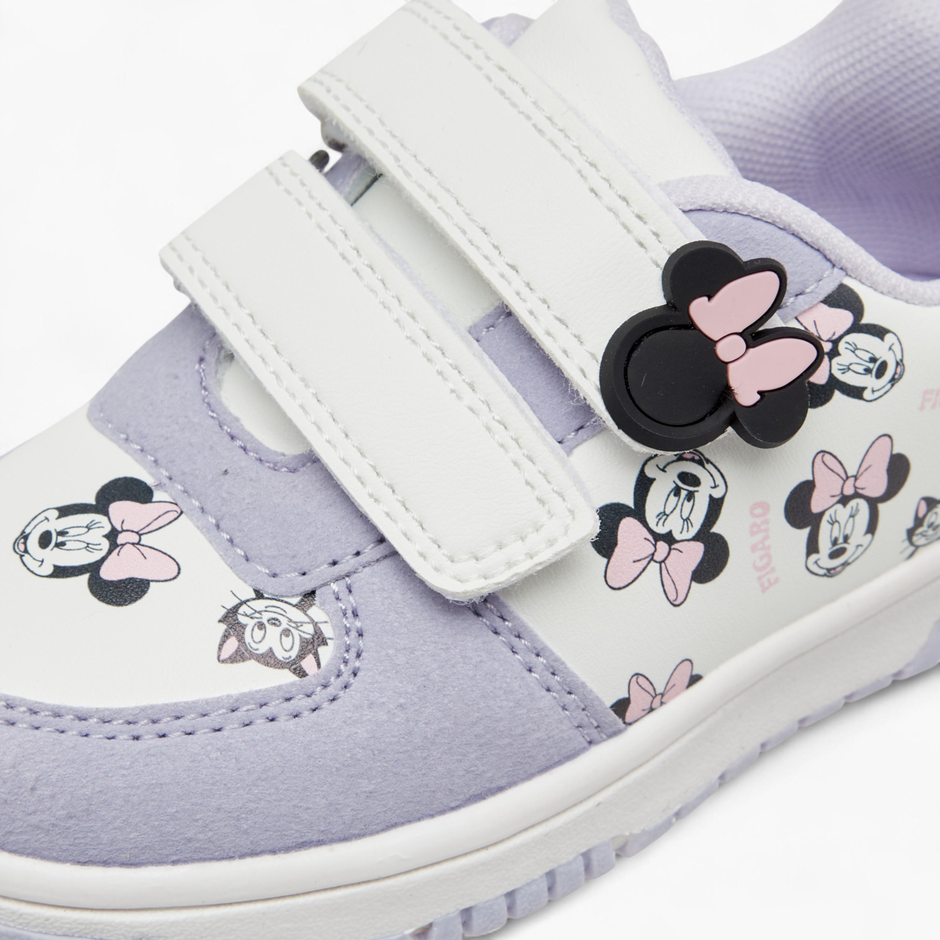 حذاء سنيكرز بشريط إغلاق لاصق وطبعات ميني ماوس من ديزني-girls-shoes-sneakers-image-2