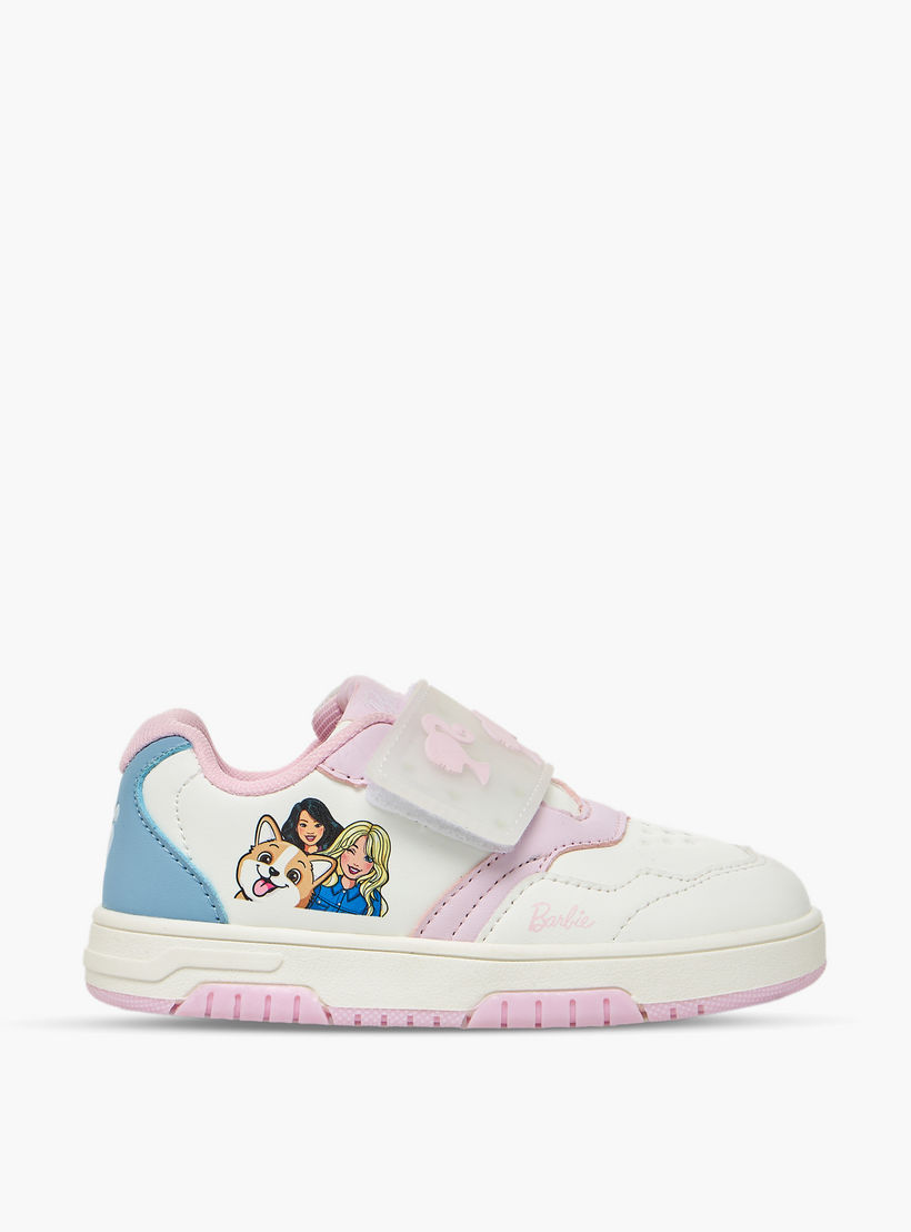 حذاء سنيكرز بشريط إغلاق لاصق وطبعات للبنات من باربي-girls-shoes-sneakers-image-4