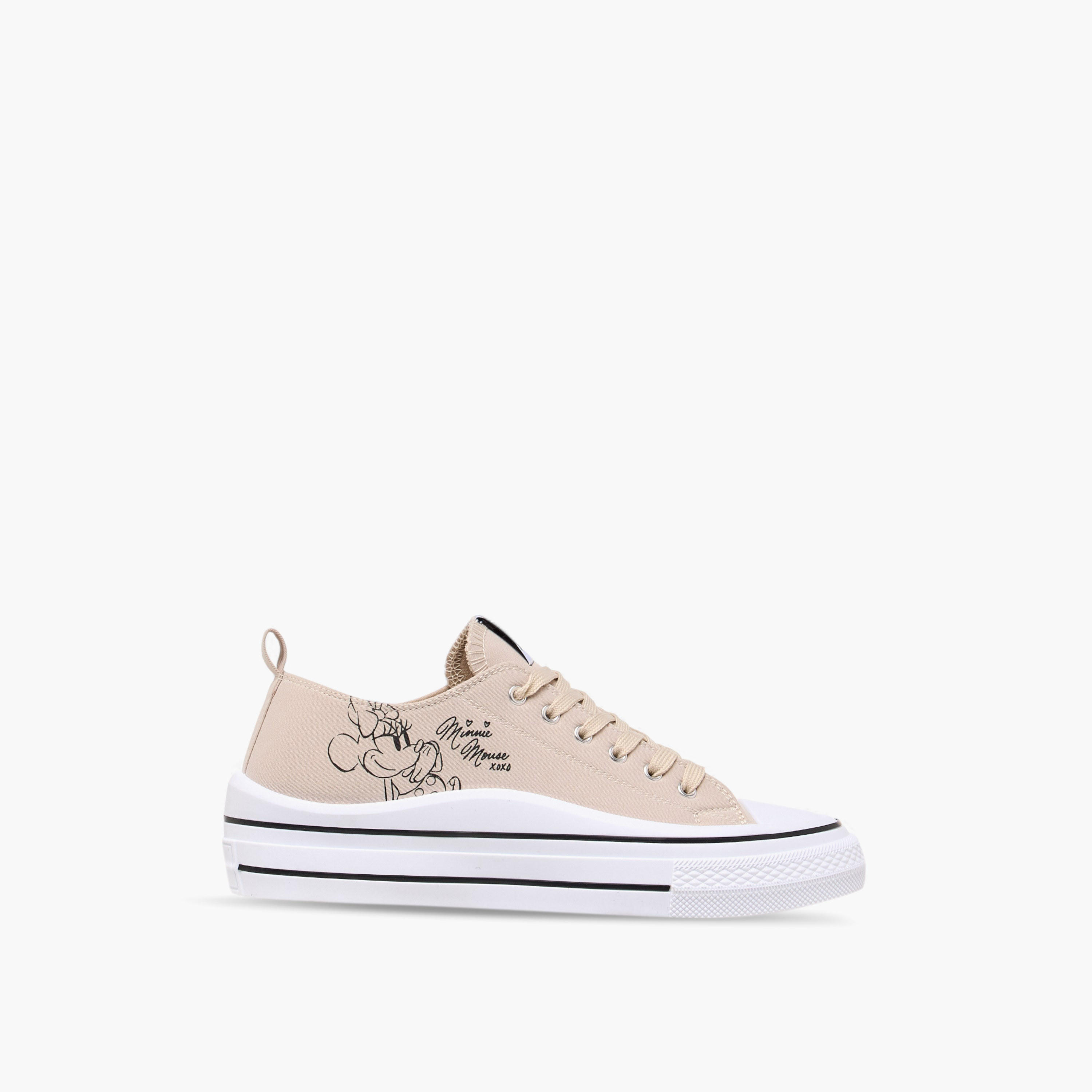 Disney Minnie Mouse Print Sneakers with Lace-Up Closure-women-shoes-sneakers-image-3