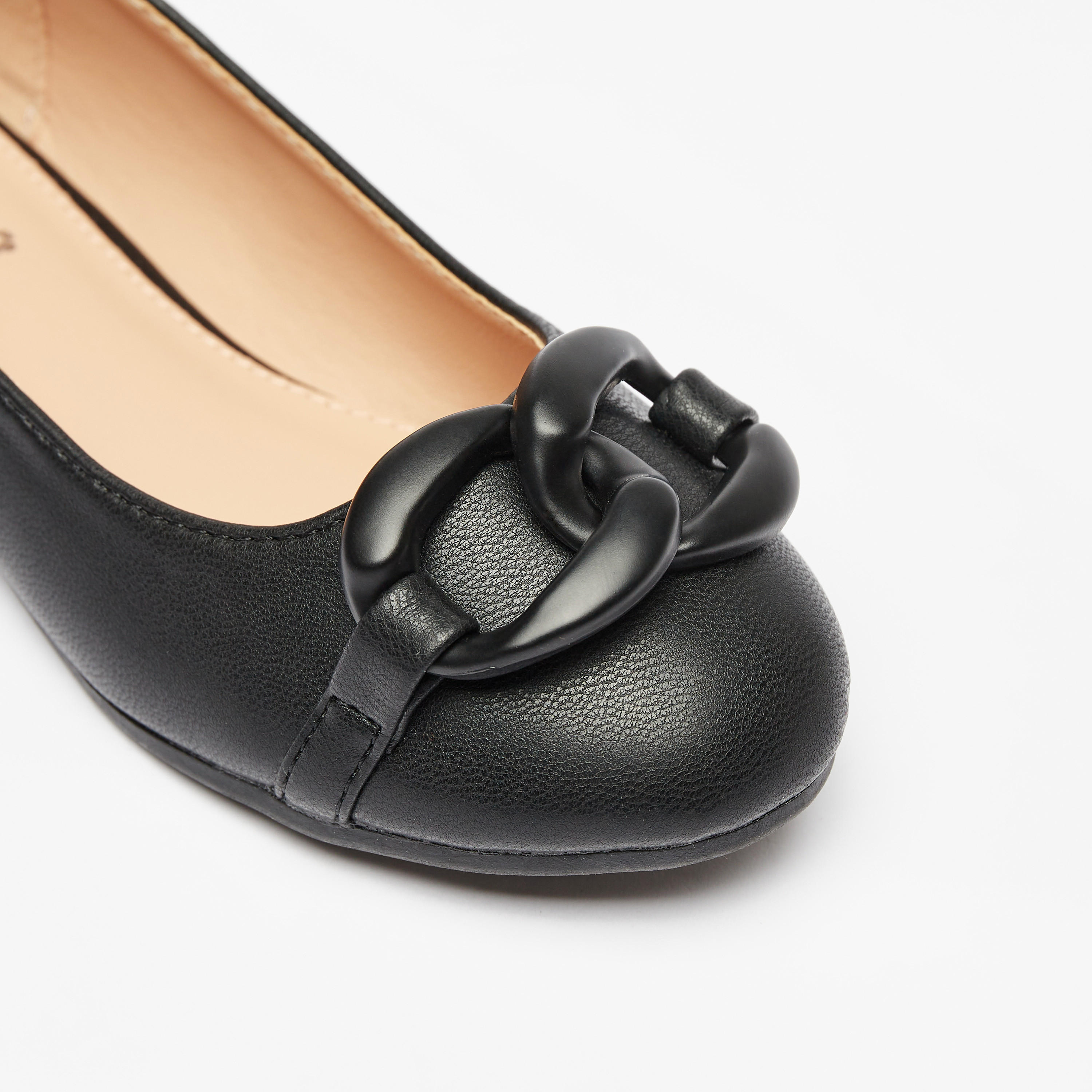 Little Missy Applique Detail Round Toe Ballerina Shoes-girls-shoes-ballerinas-image-5