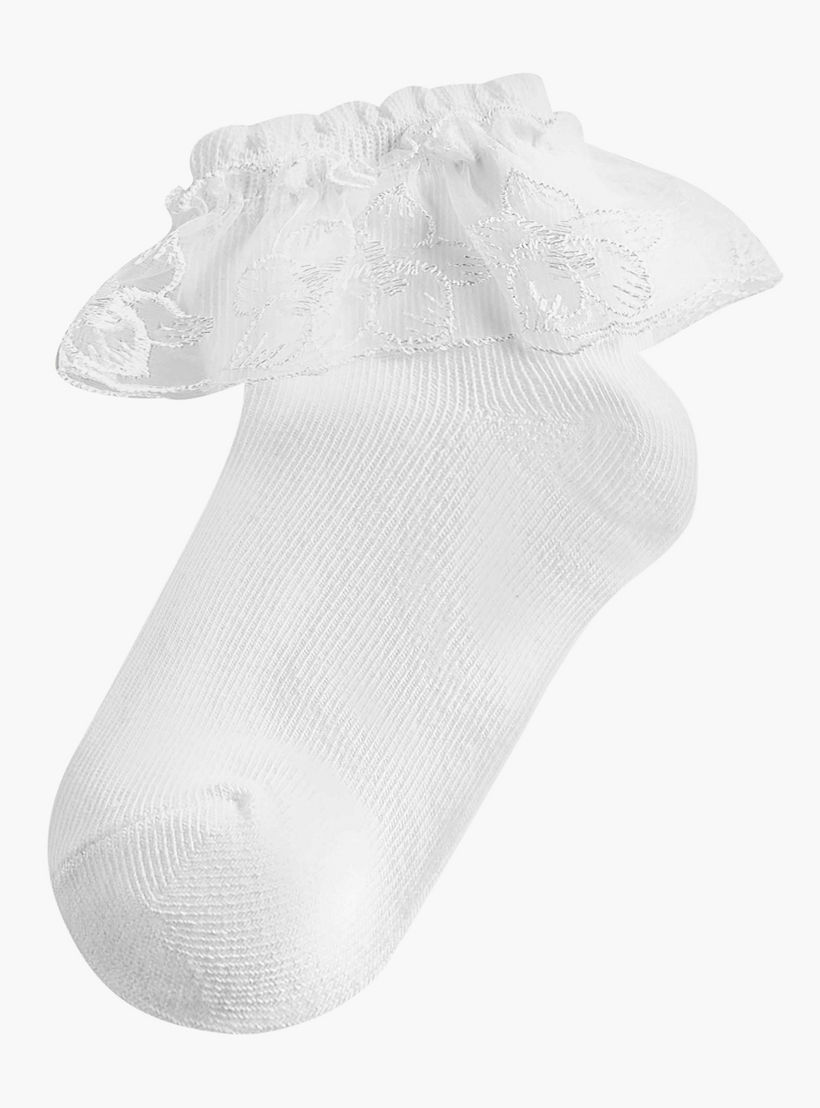 Pack of 3 Celeste Girls Socks with Embroidered Frill Detail-girls-accessories-socks-image-2