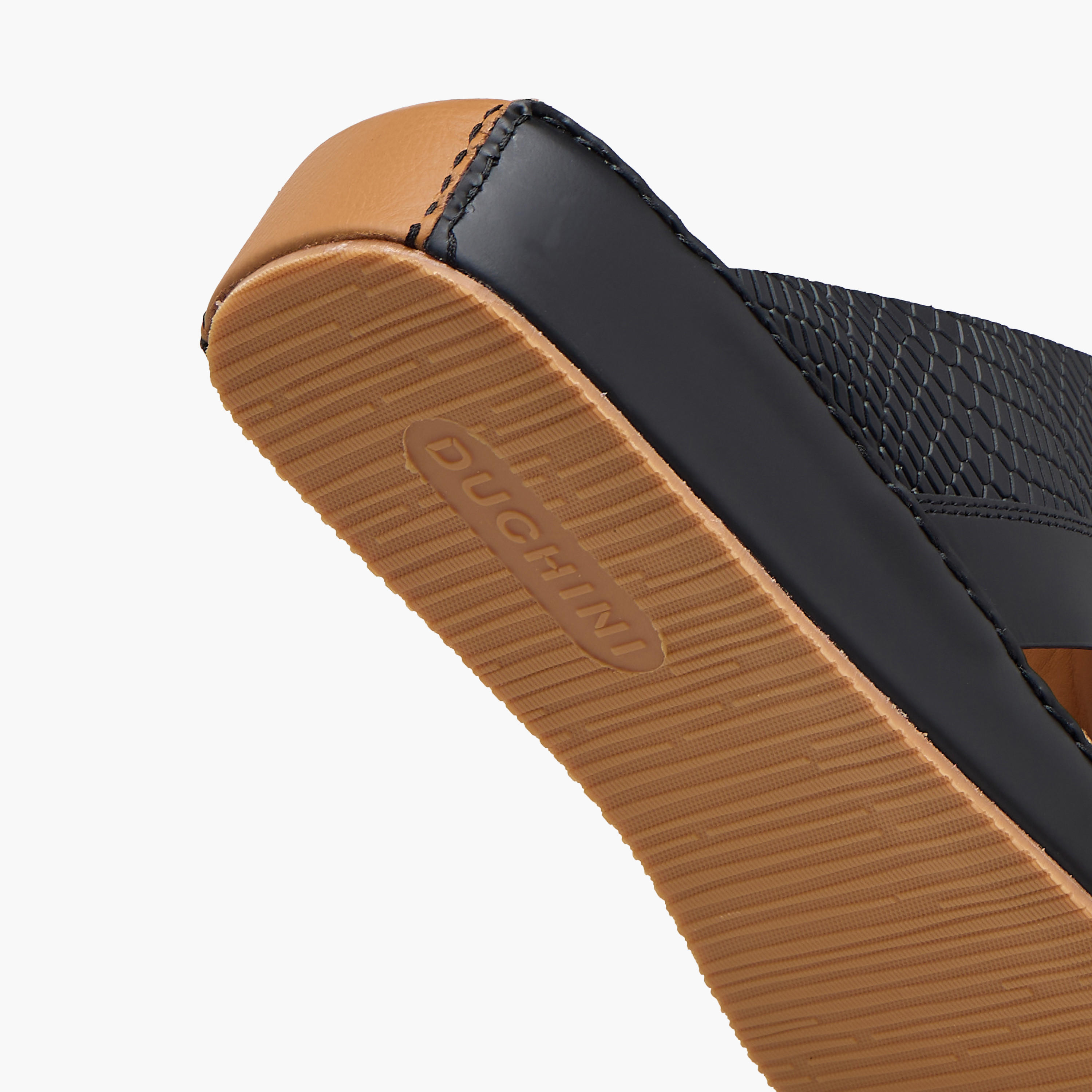 Duchini Men Textured Leather Arabic Sandals-men-shoes-sandals-image-8