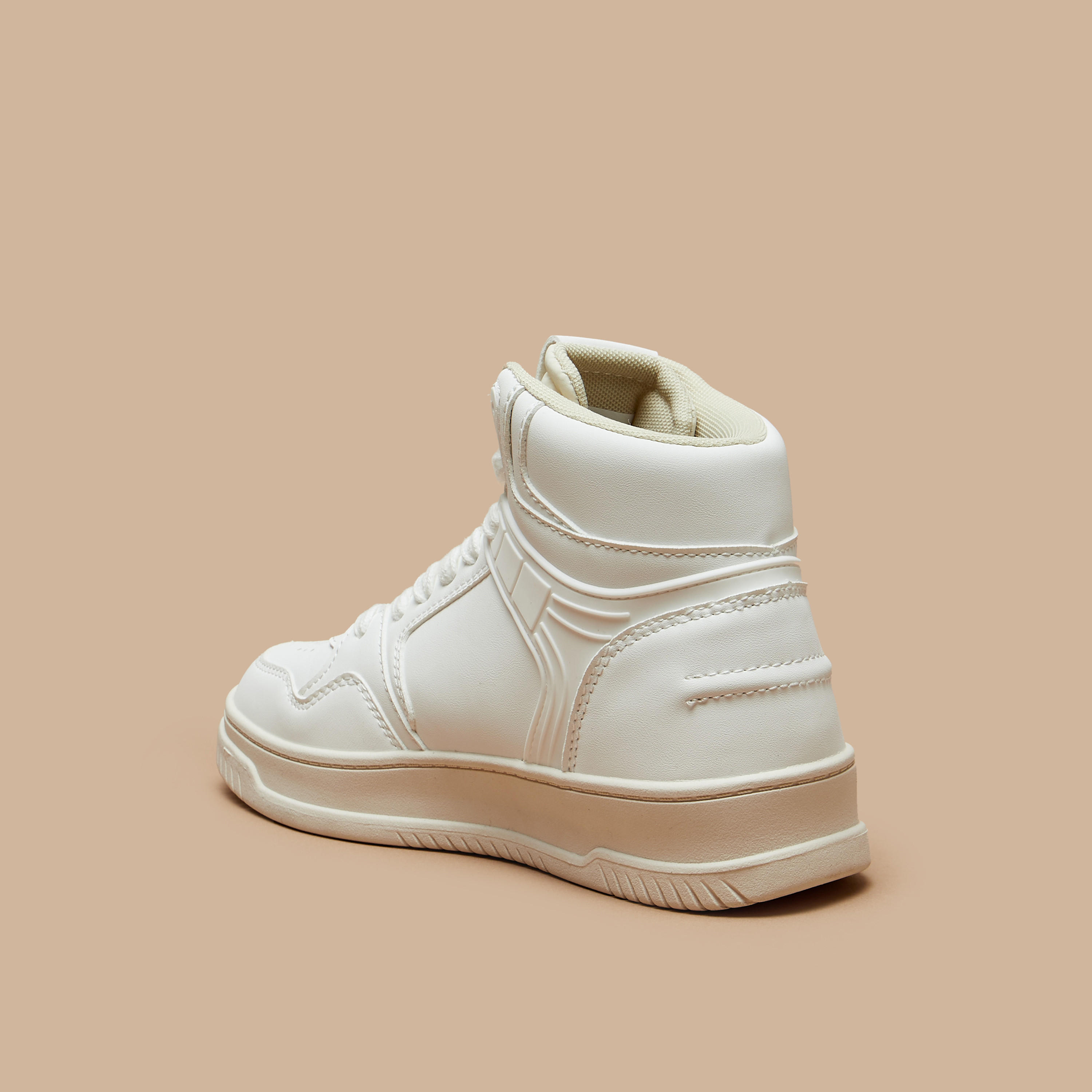 Missy Solid High Top Sneakers with Lace-Up Closure-women-shoes-sneakers-image-2