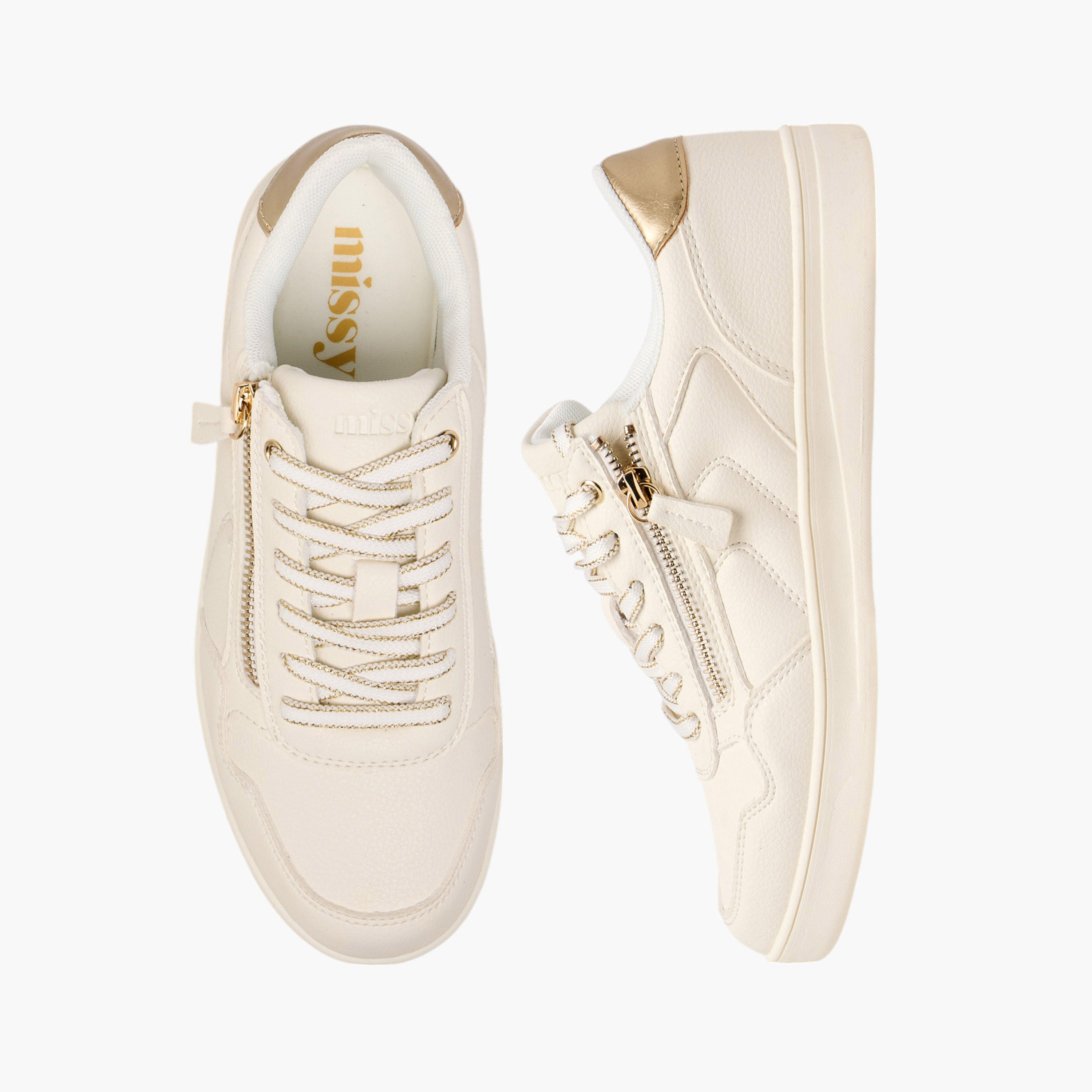 Missy Panelled Sneakers with Zip Detail and Lace-Up Closure-women-shoes-sneakers-image-1