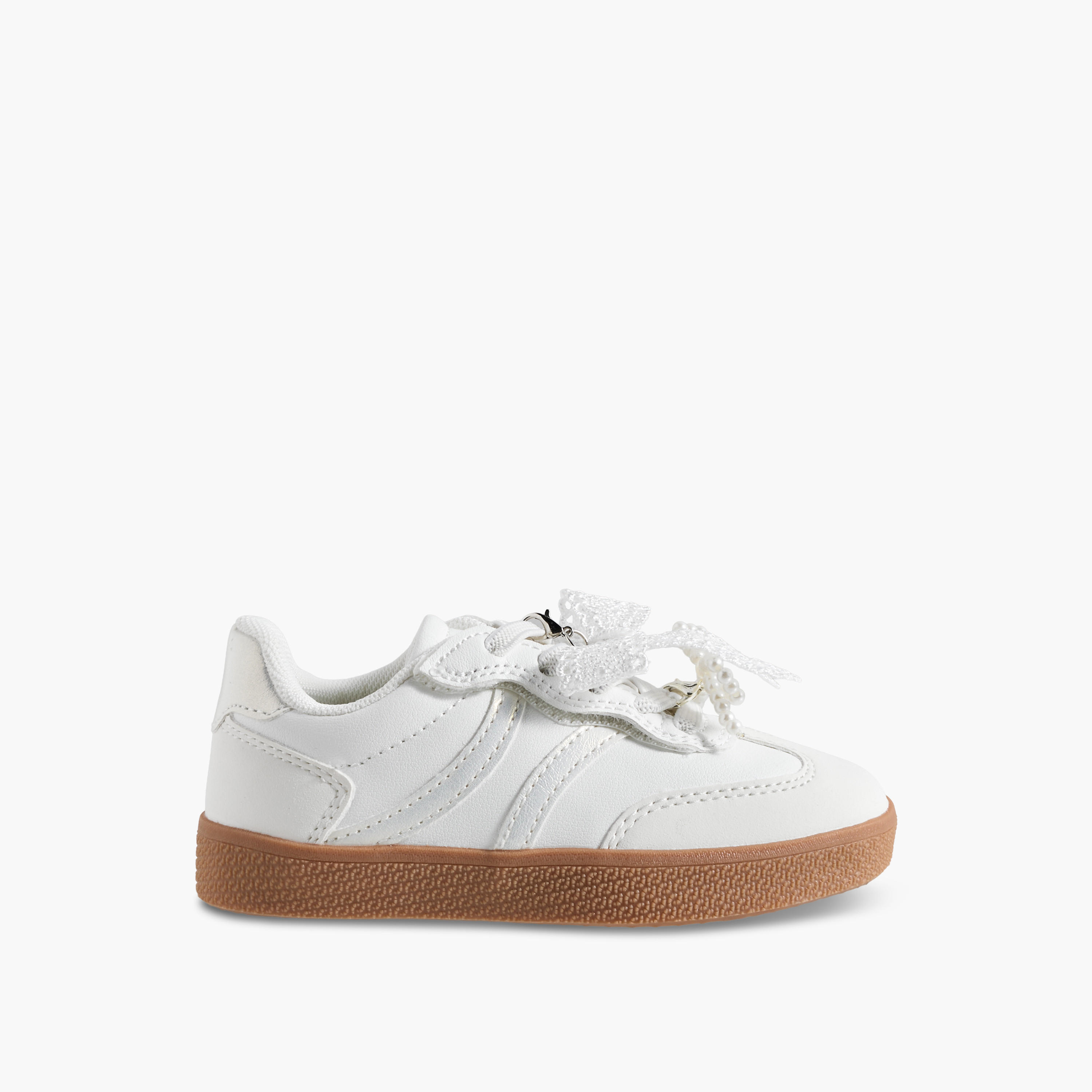 حذاء سنيكرز مزين بفيونكة ورباط إغلاق للبنات من جونيورز-girls-shoes-sneakers-image-3