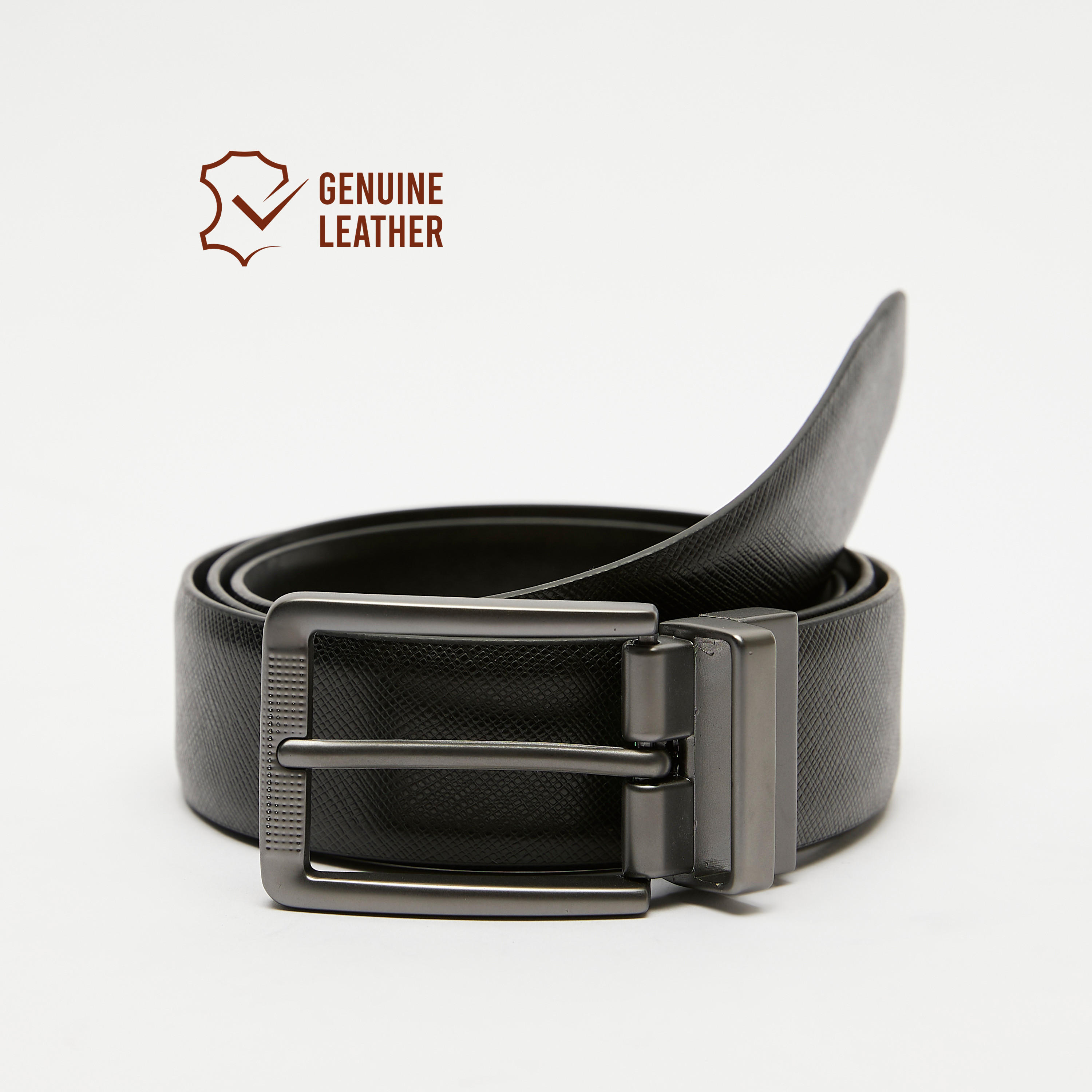 Duchini Textured Waist Belt with Pin Buckle Closure-men-beltsandwallets-belts-image-1