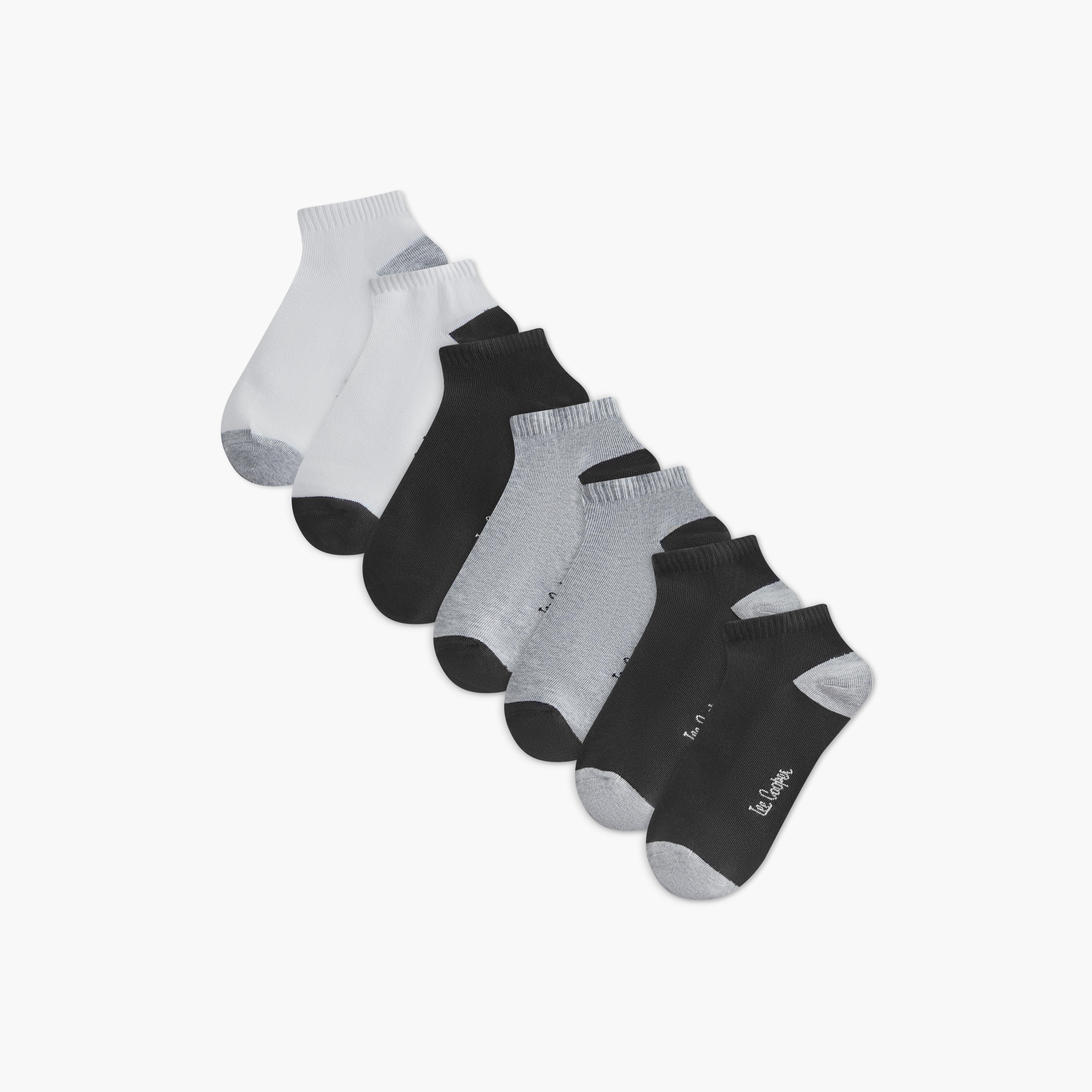 Lee Cooper Logo Detail Non-Terry Ankle Length Socks - Set of 7-men-socks-image-1
