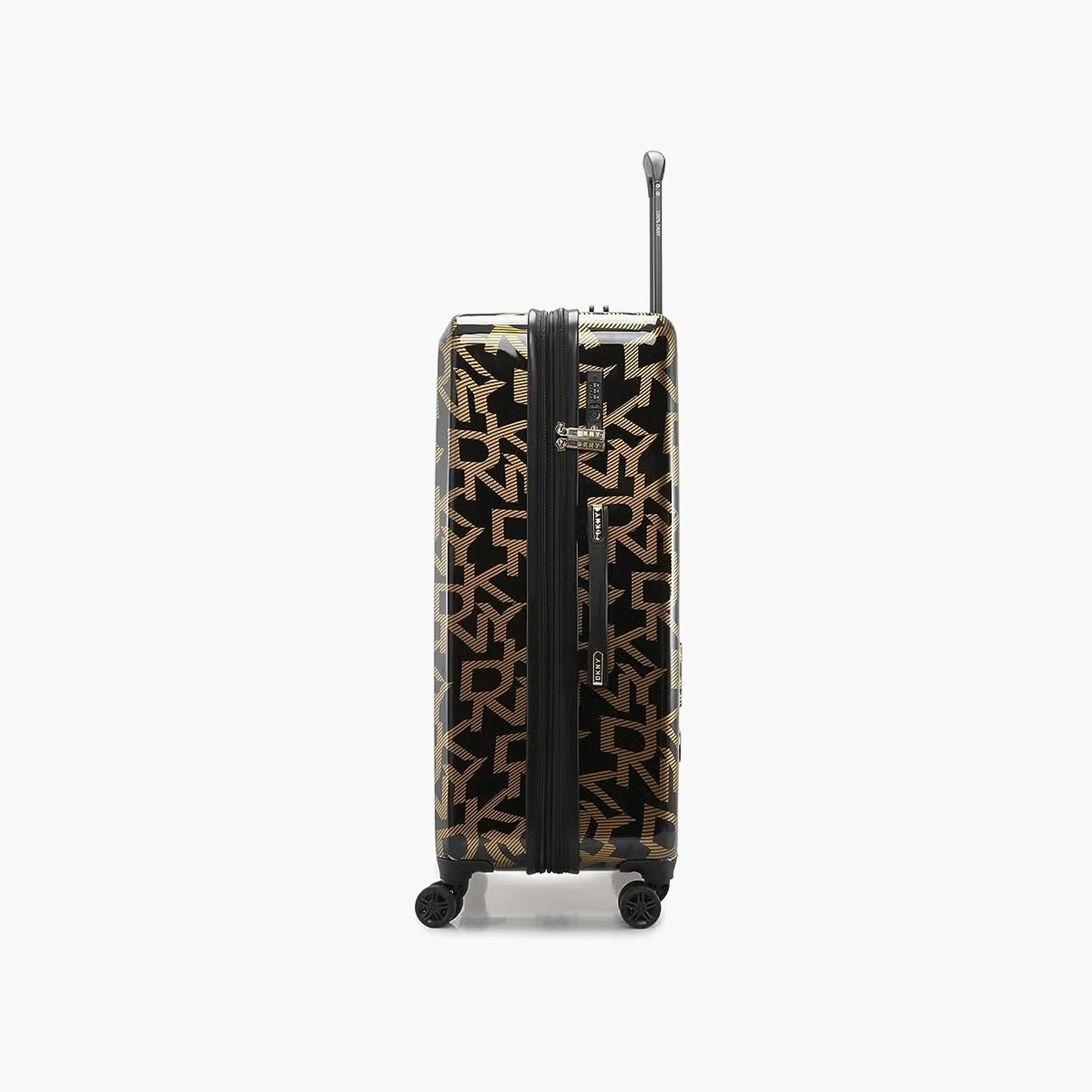 DKNY Monogram Print Hardcase Trolley Bag with Retractable Handle - 28 Inches Check-in Bag-travel-luggagesandbags-luggage-image-4