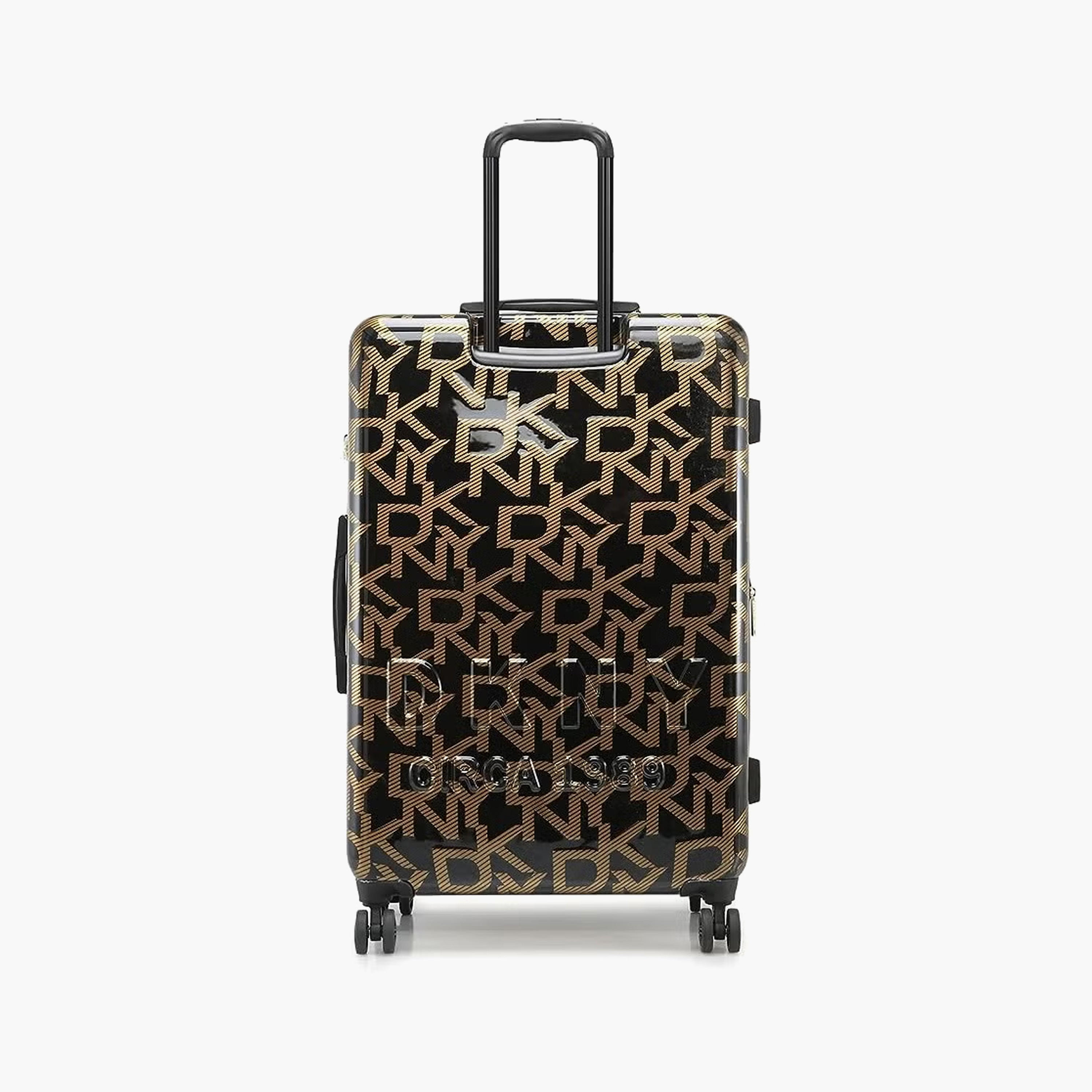 DKNY Monogram Print Hardcase Trolley Bag with Retractable Handle - 28 Inches Check-in Bag-travel-luggagesandbags-luggage-image-6