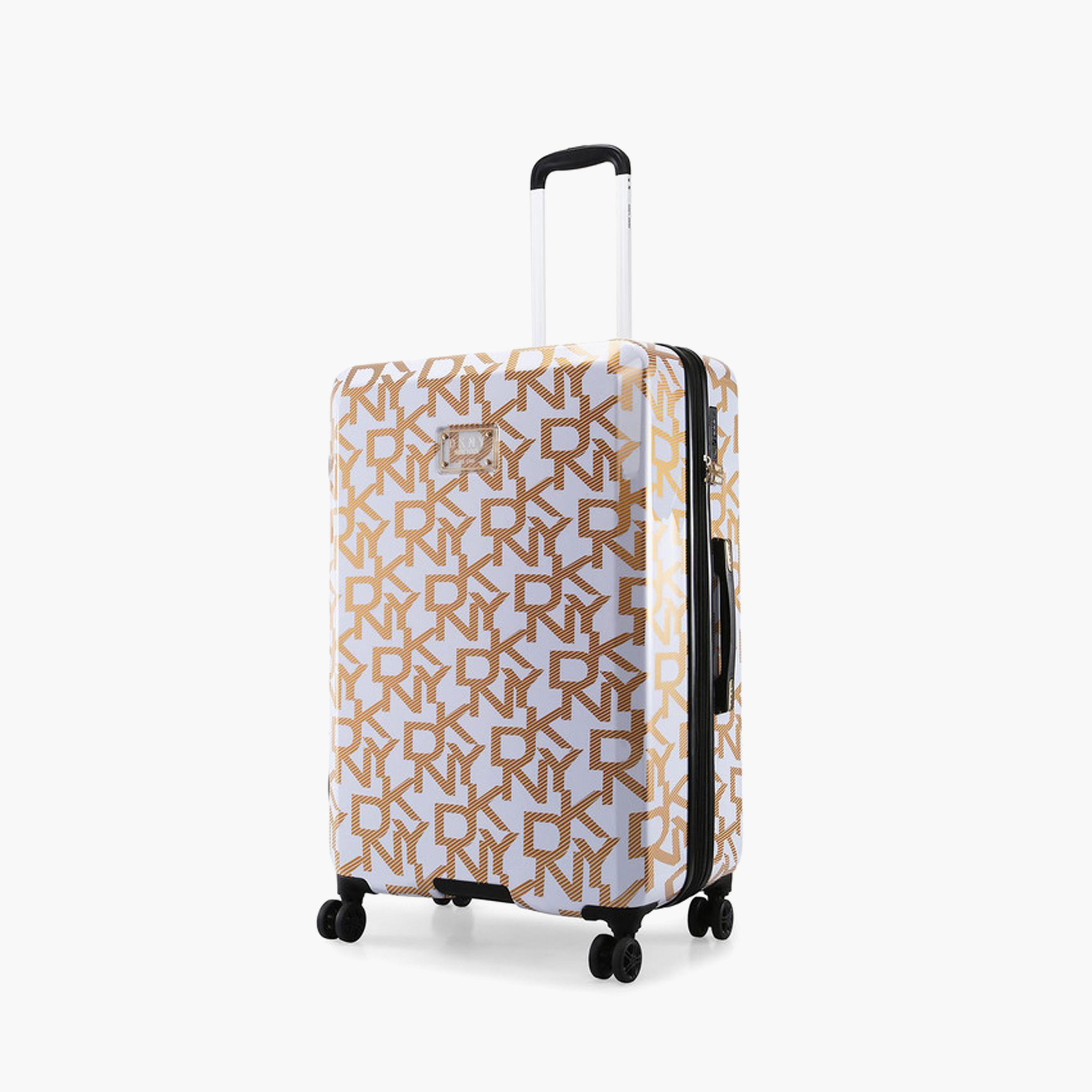 DKNY Monogram Print Hardcase Trolley Bag with Retractable Handle - 28 Inches Check-in Bag-travel-luggagesandbags-luggage-image-5
