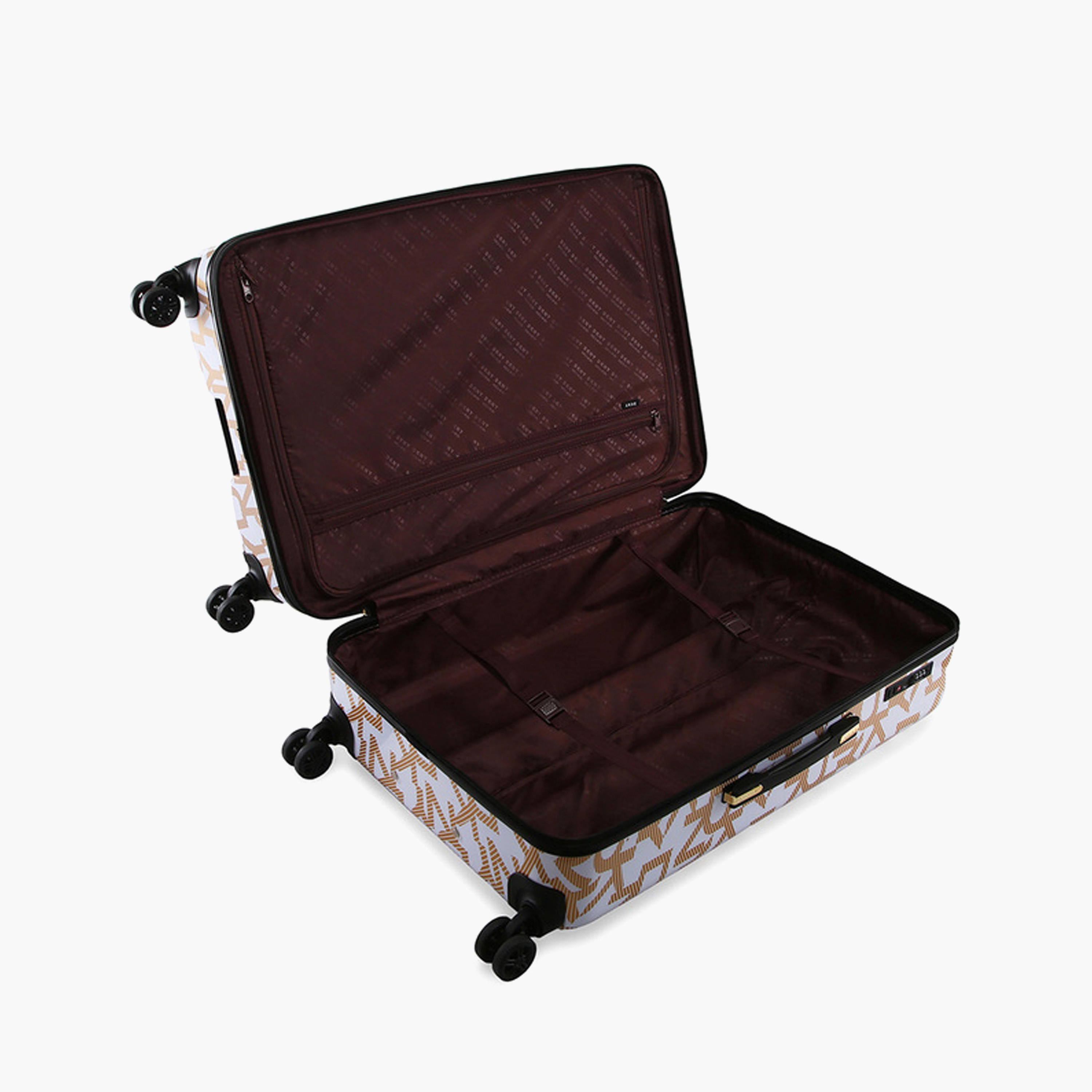 DKNY Monogram Print Hardcase Trolley Bag with Retractable Handle - 28 Inches Check-in Bag-travel-luggagesandbags-luggage-image-7