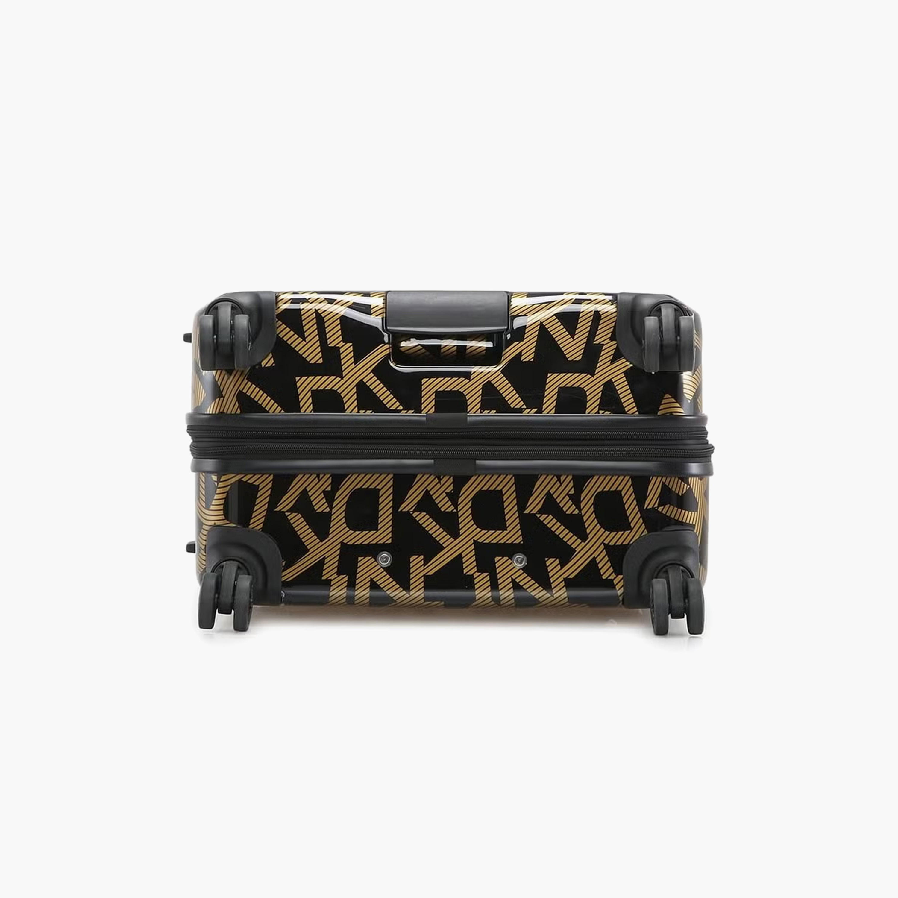 DKNY Monogram Print Hardcase Trolley Bag with Retractable Handle - 24 Inches Check-in Bag-travel-luggagesandbags-luggage-image-7