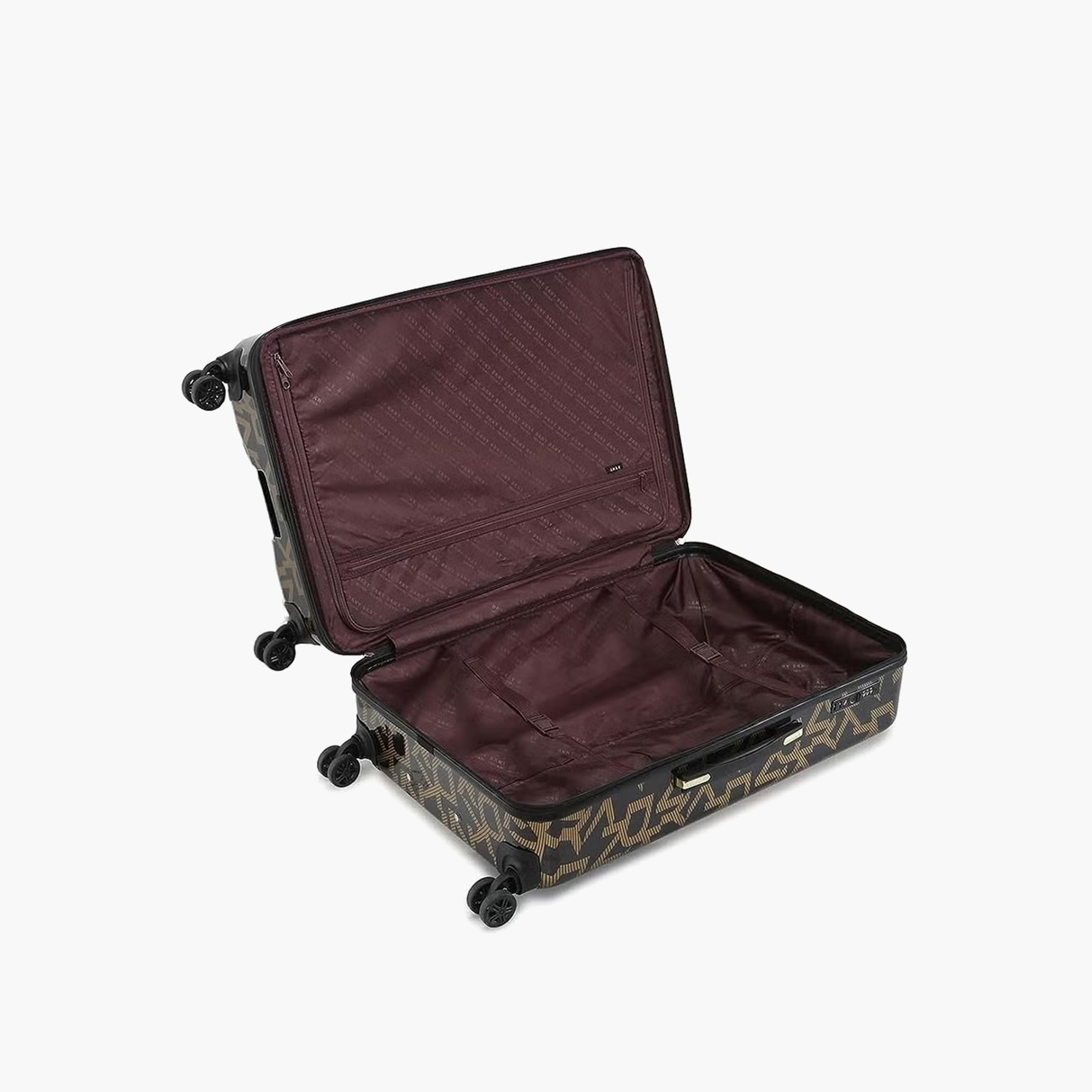 DKNY Monogram Print Hardcase Trolley Bag with Retractable Handle - 20 Inches Check-in Bag-travel-luggagesandbags-luggage-image-5