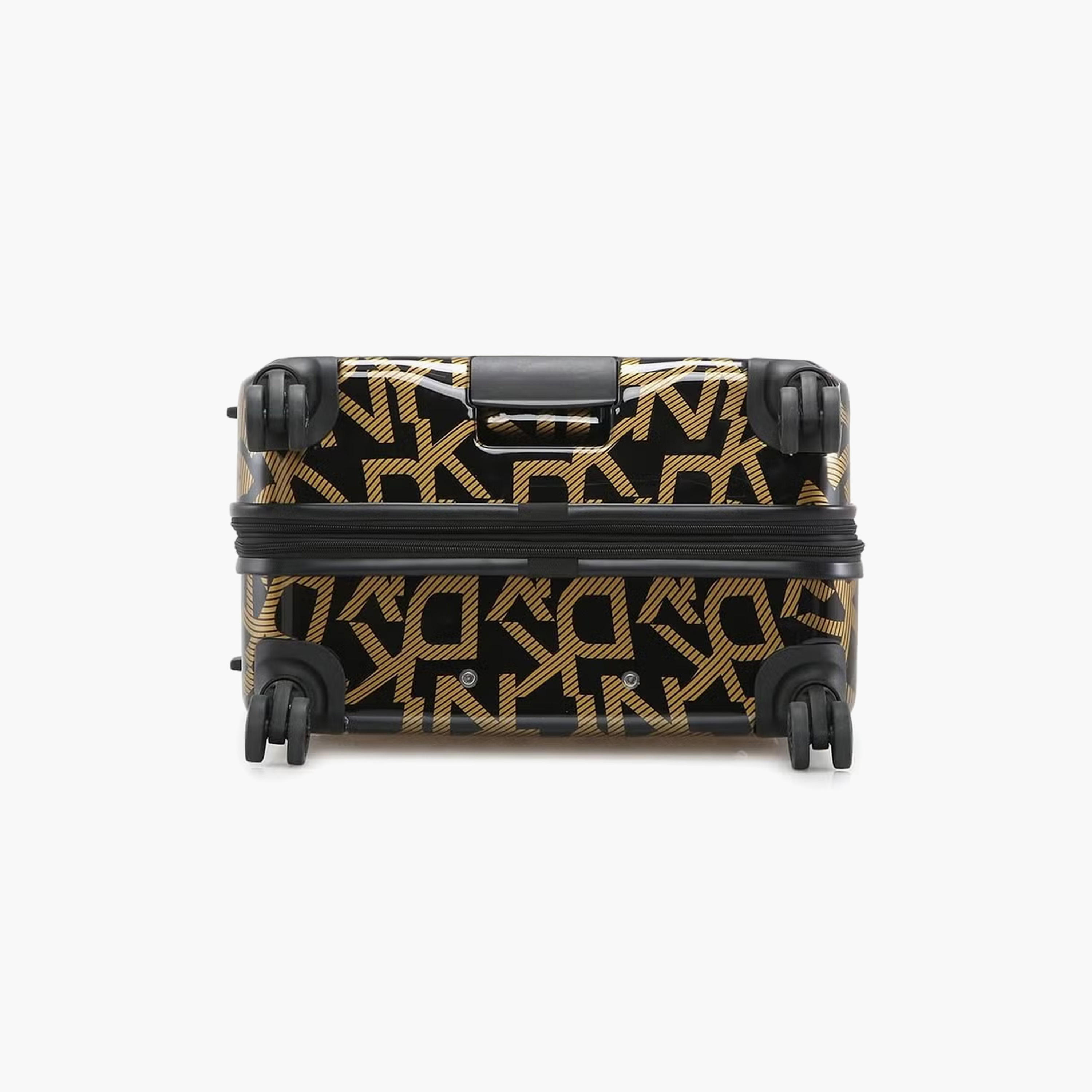 DKNY Monogram Print Hardcase Trolley Bag with Retractable Handle - 20 Inches Check-in Bag-travel-luggagesandbags-luggage-image-7