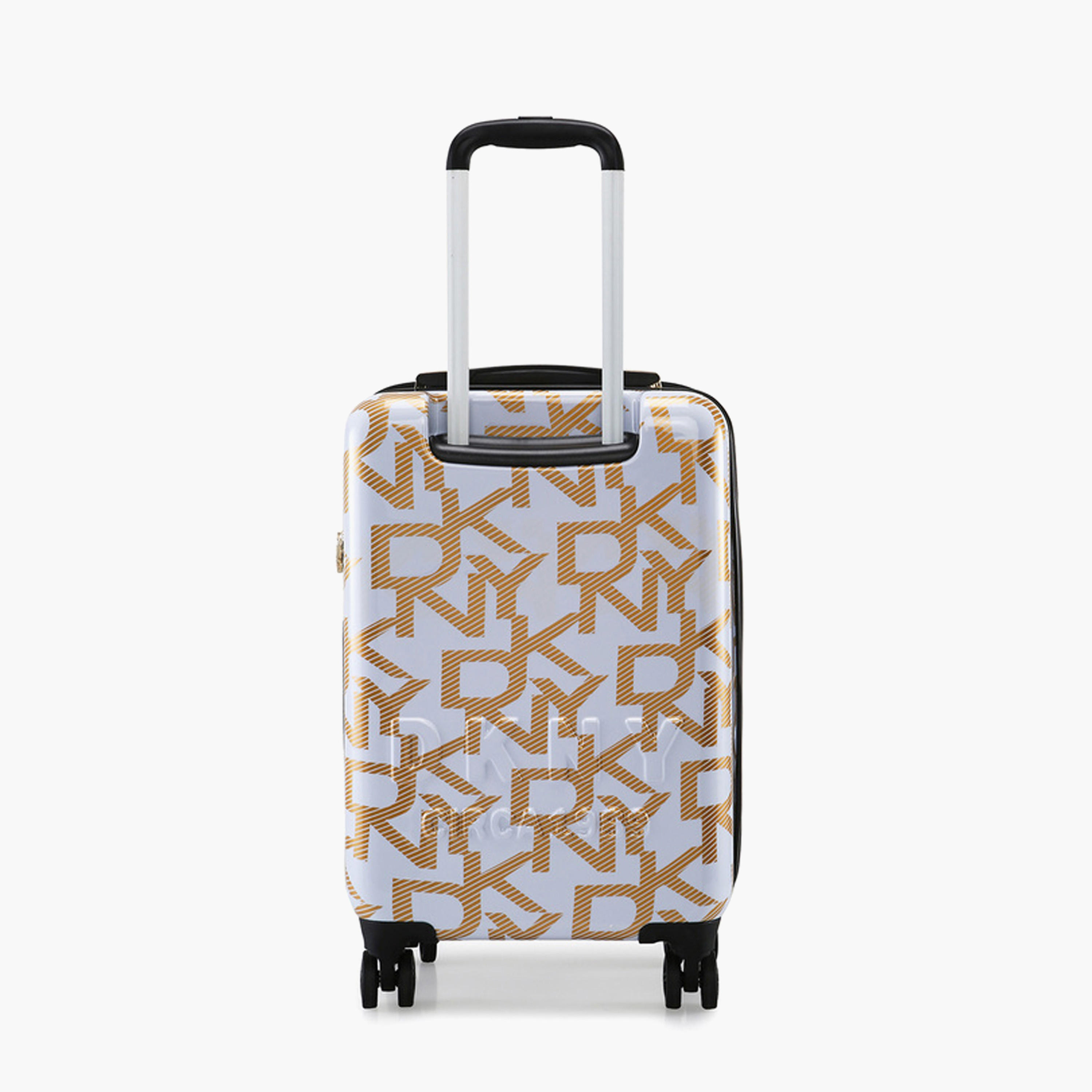 DKNY Monogram Print Hardcase Trolley Bag with Retractable Handle - 20 Inches Check-in Bag-travel-luggagesandbags-luggage-image-2