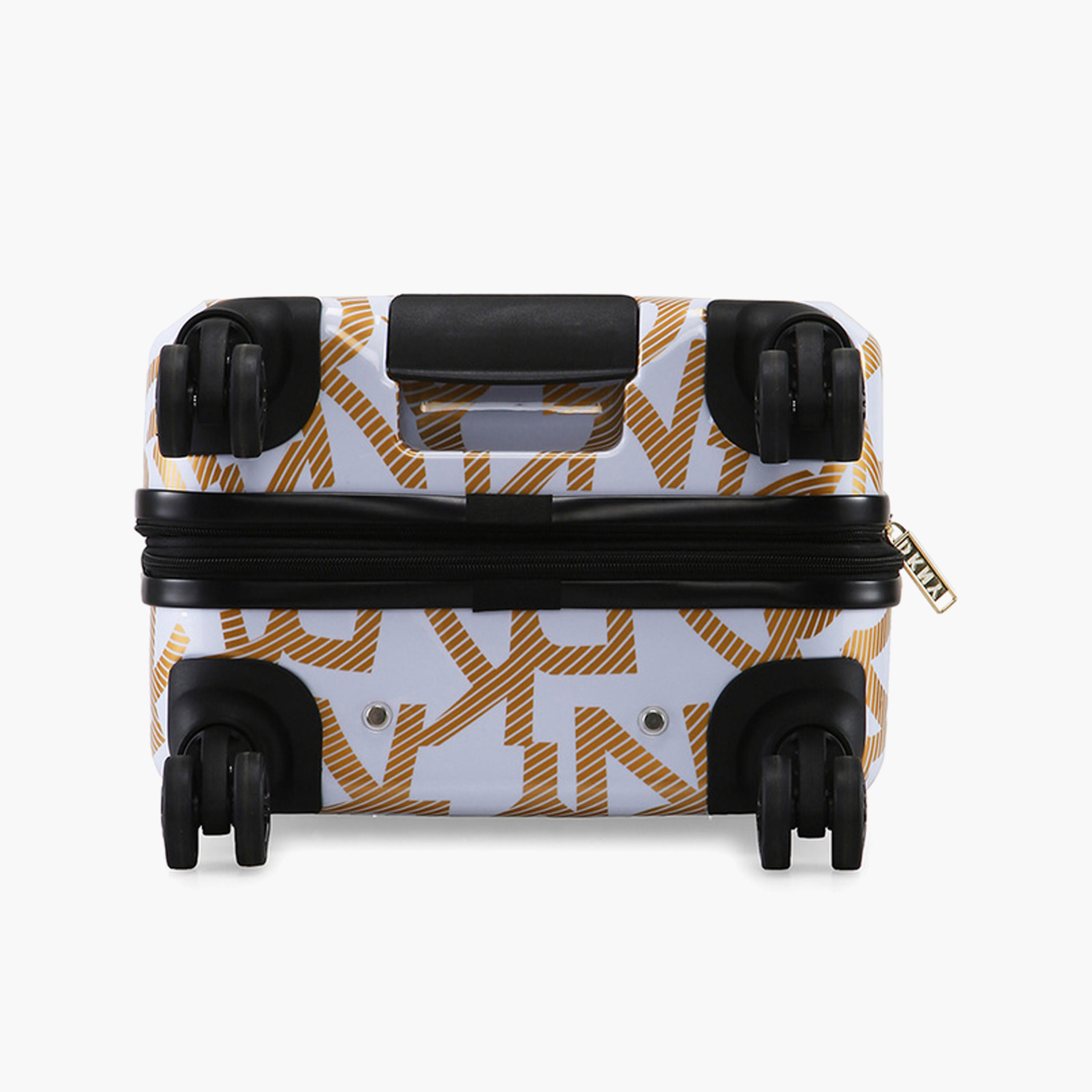 DKNY Monogram Print Hardcase Trolley Bag with Retractable Handle - 20 Inches Check-in Bag-travel-luggagesandbags-luggage-image-6
