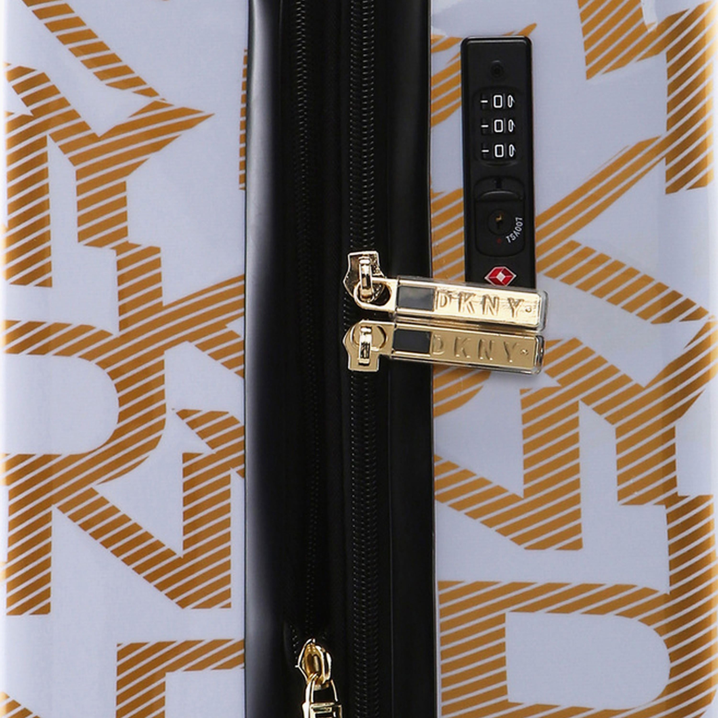 DKNY Monogram Print Hardcase Trolley Bag with Retractable Handle - 20 Inches Check-in Bag-travel-luggagesandbags-luggage-image-8
