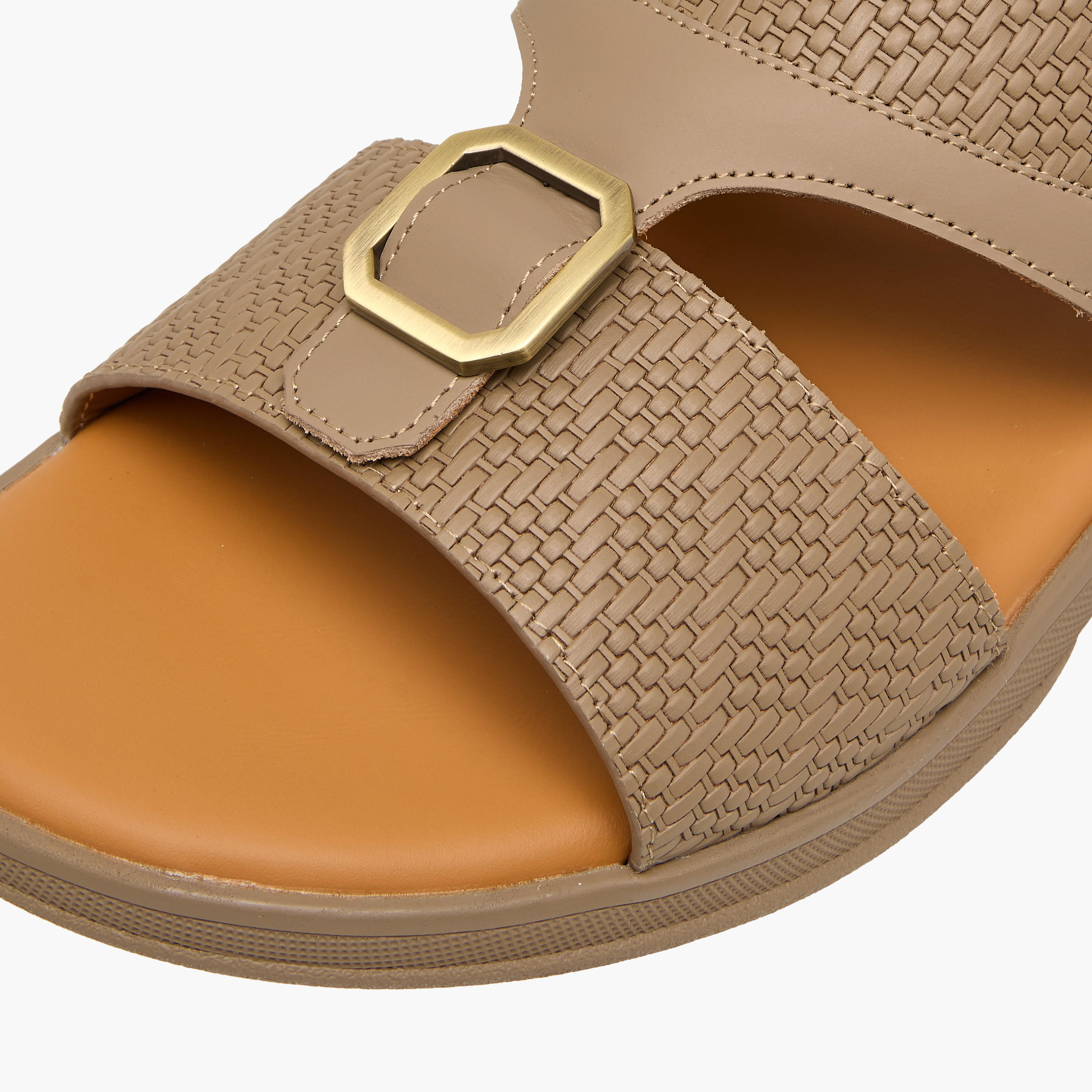 Duchini Men's Buckle Accent Slip-On Arabic Sandals-men-shoes-sandals-image-4