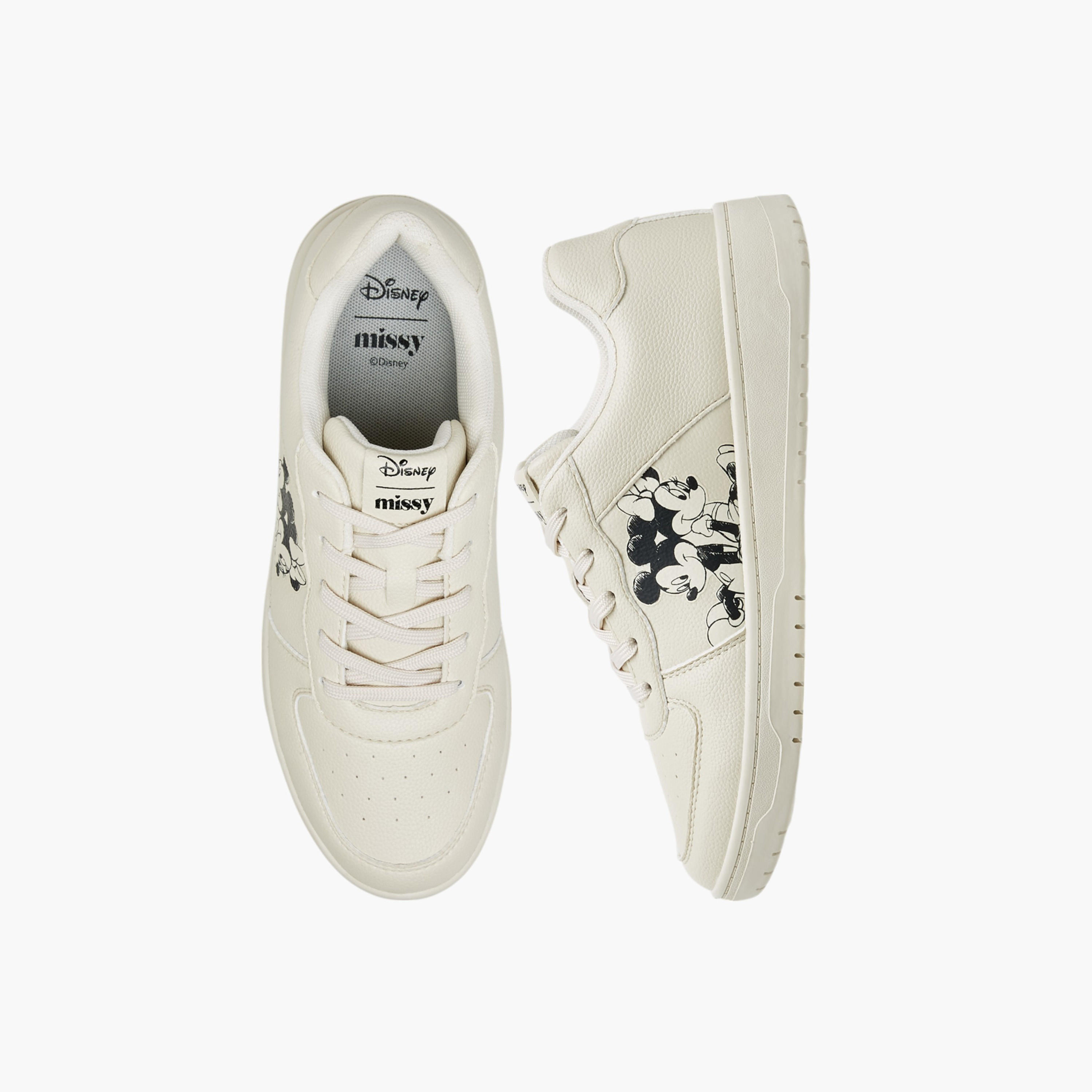 Disney Mickey and Minnie Mouse Print Lace-Up Sneakers-women-shoes-sneakers-image-1