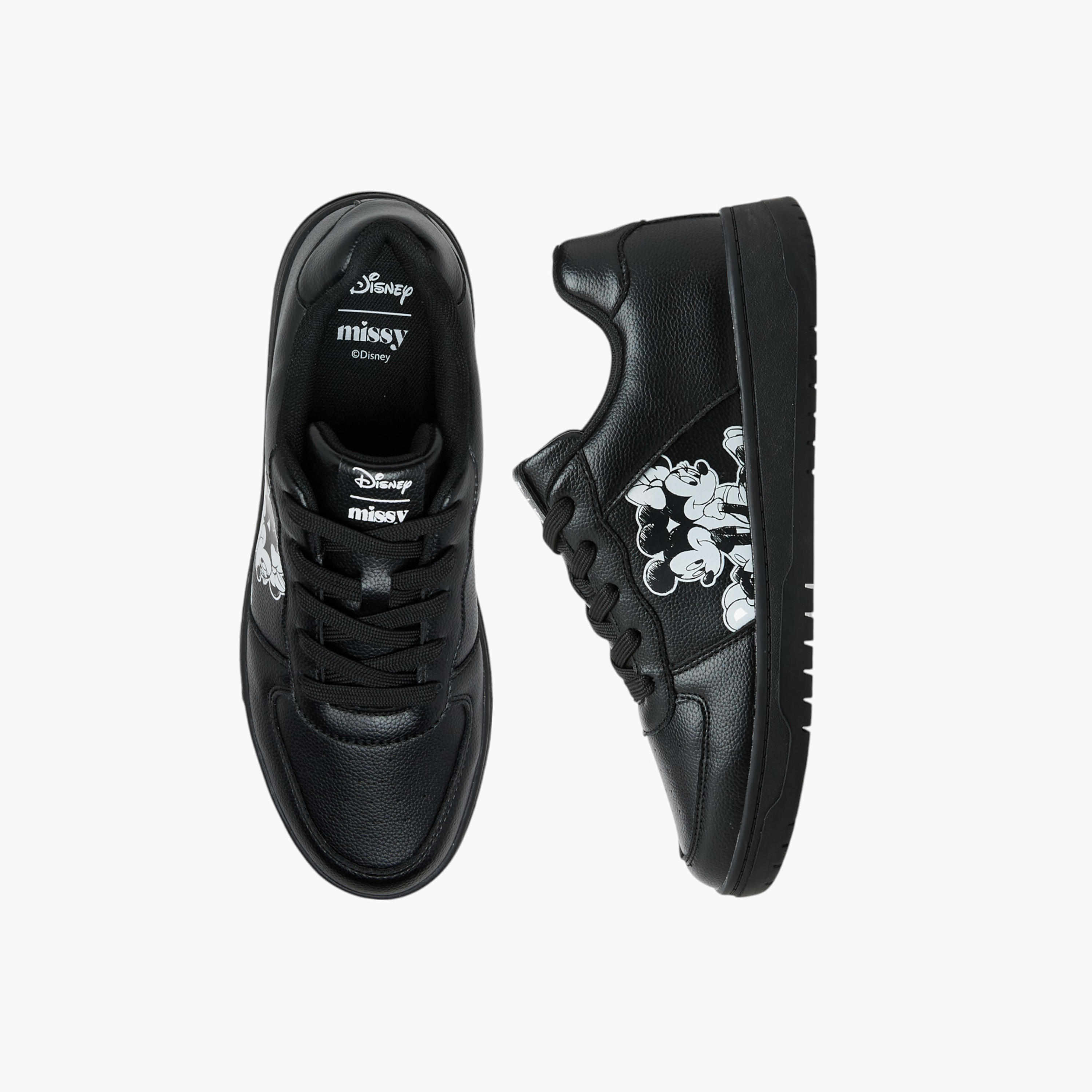 Disney Mickey and Minnie Mouse Print Lace-Up Sneakers-women-shoes-sneakers-image-1