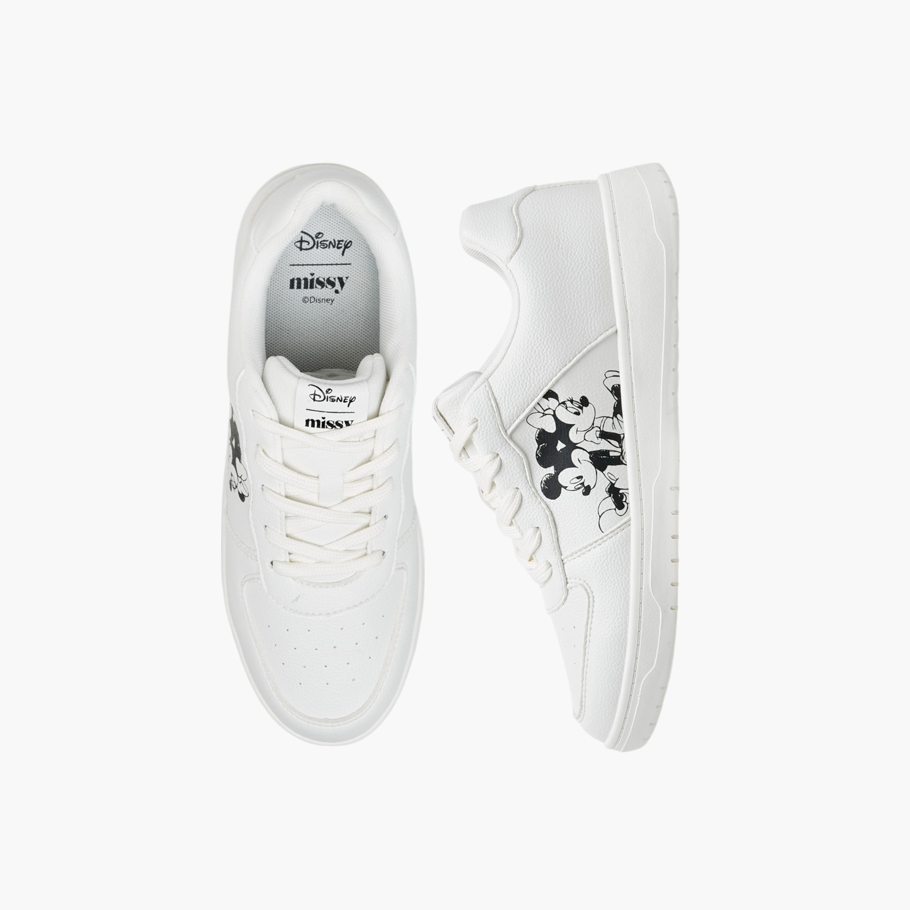 Disney Mickey and Minnie Mouse Print Lace-Up Sneakers-women-shoes-sneakers-image-1
