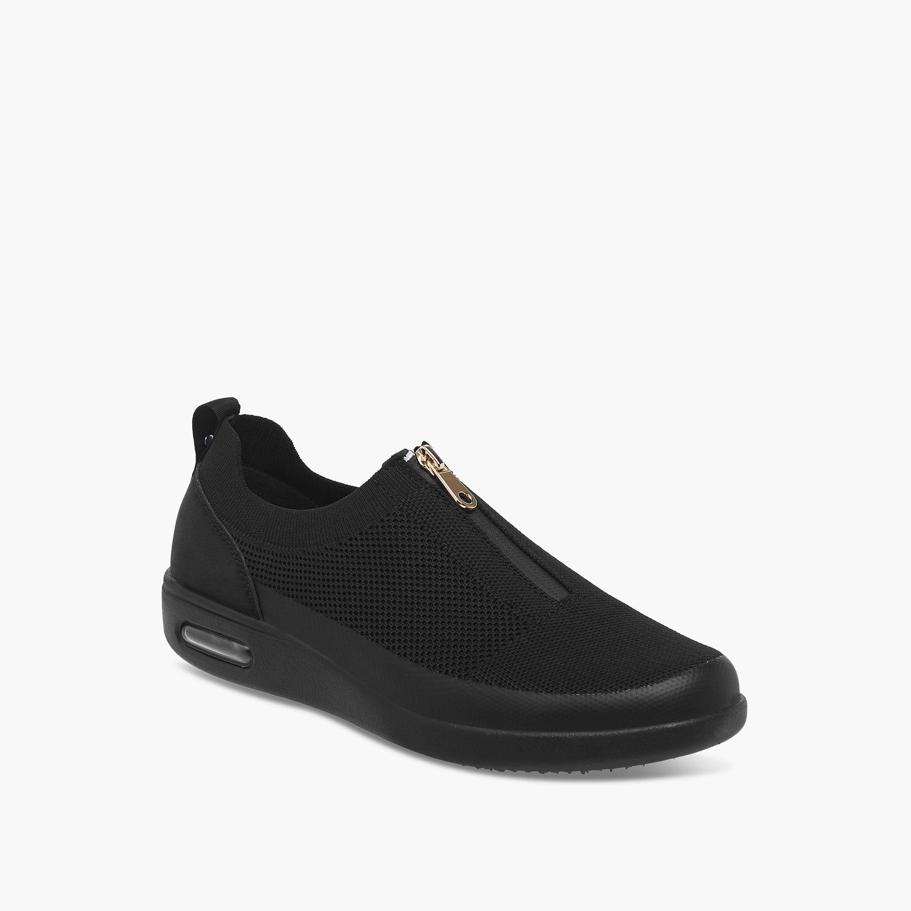 Le Confort Textured Diabetic Sneakers with Zip Closure-women-shoes-sneakers-image-2