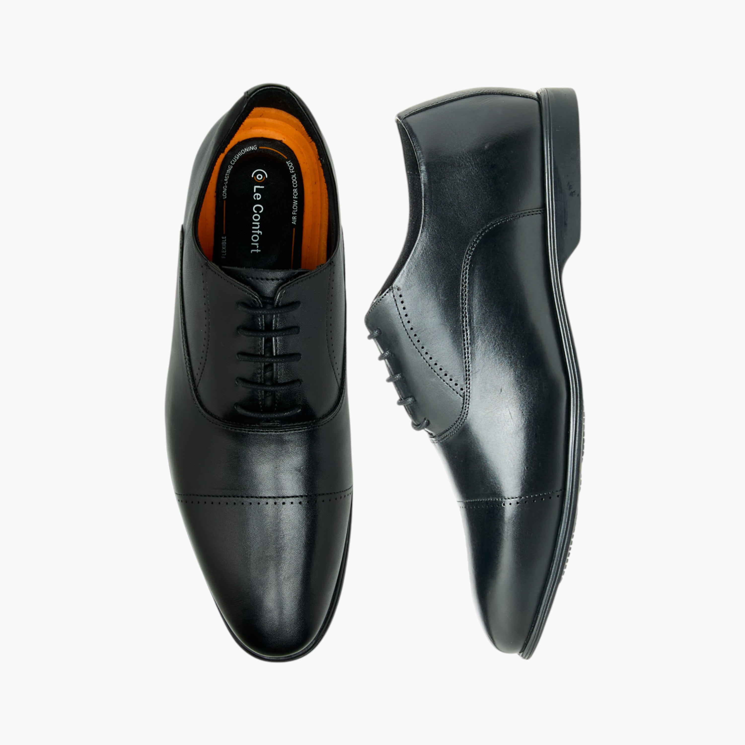 Le Confort Leather Solid Lace-Up Oxford Shoes-men-shoes-formalshoes-image-1