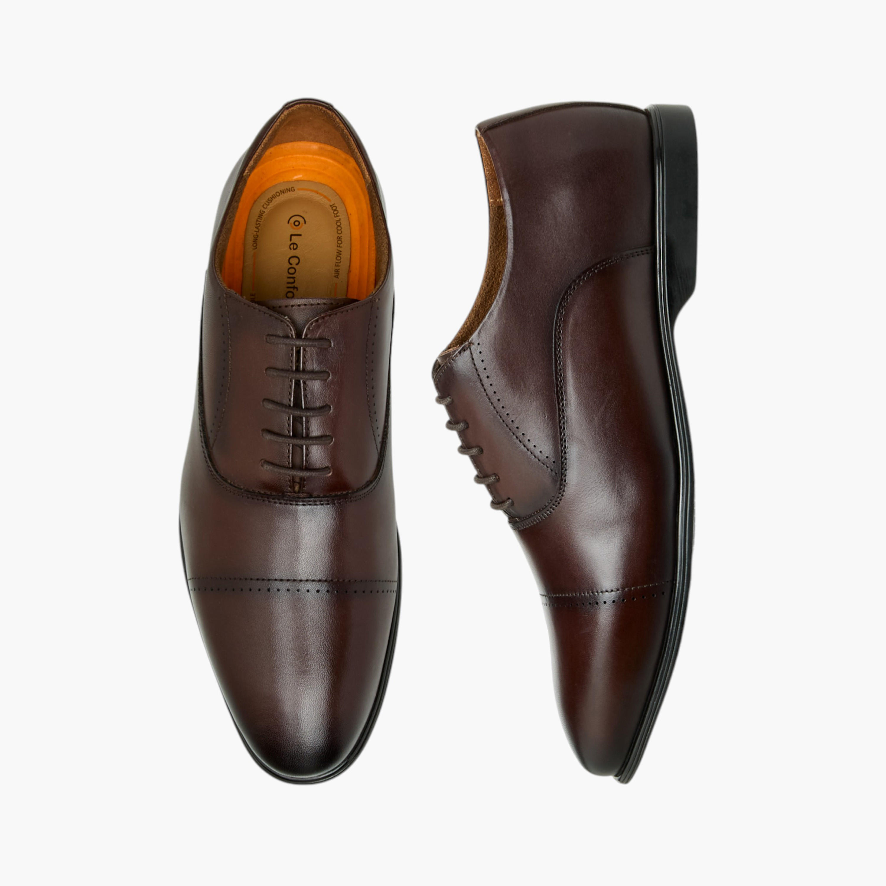 Le Confort Leather Solid Lace-Up Oxford Shoes-men-shoes-formalshoes-image-1