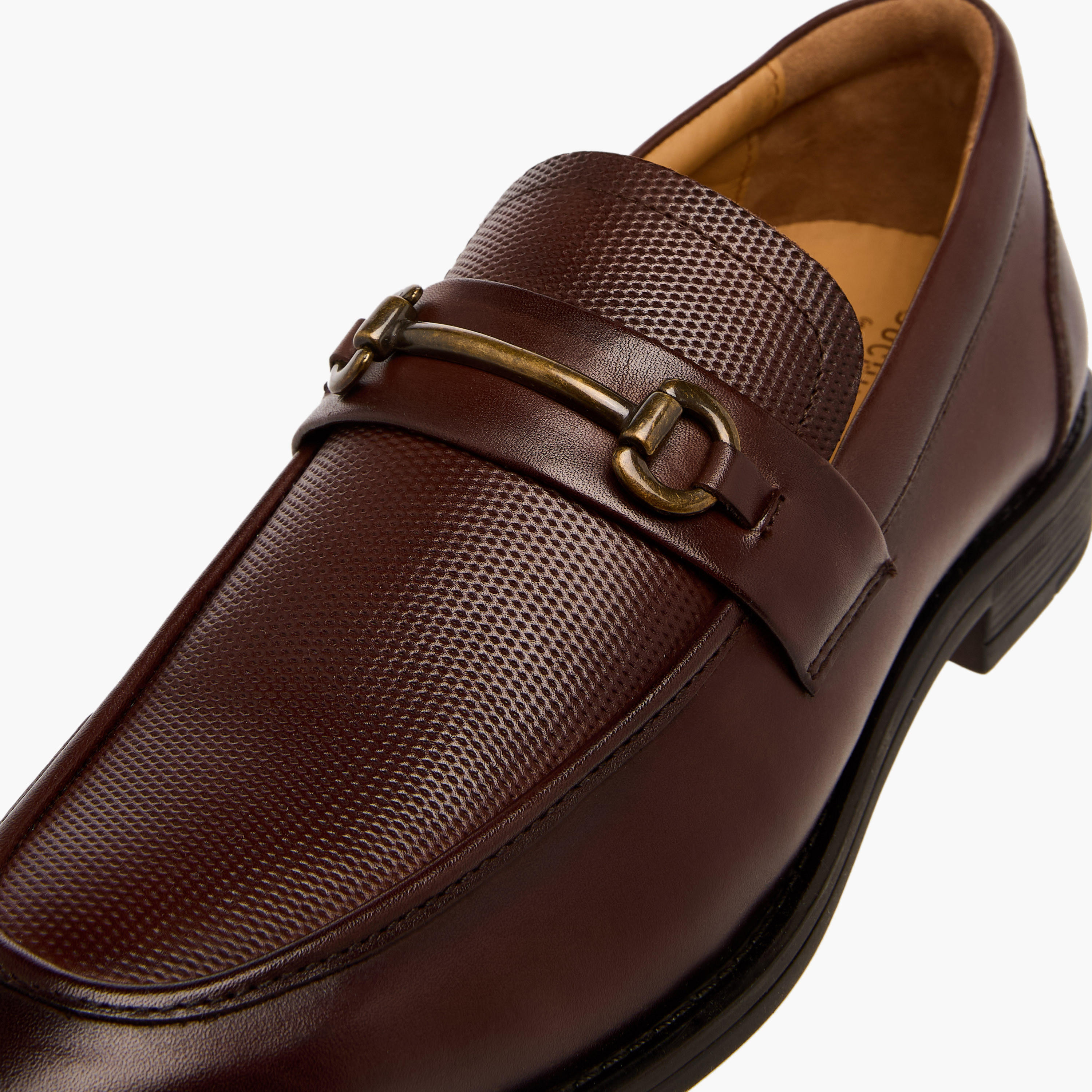 Duchini Men Textured Genuine Leather Loafers-men-shoes-loafersandmoccasins-image-4