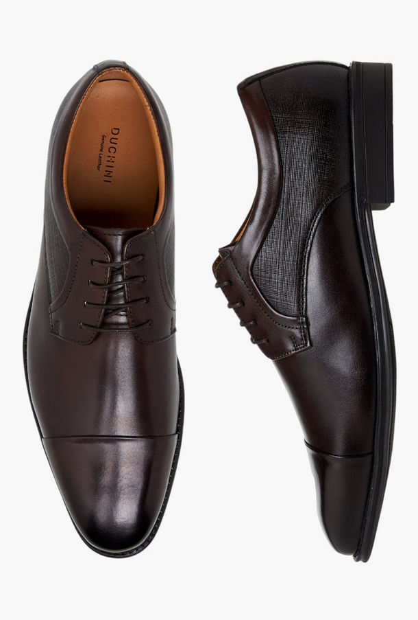 Duchini Men Genuine Leather Lace-Up Derby Shoes-men-shoes-image-1