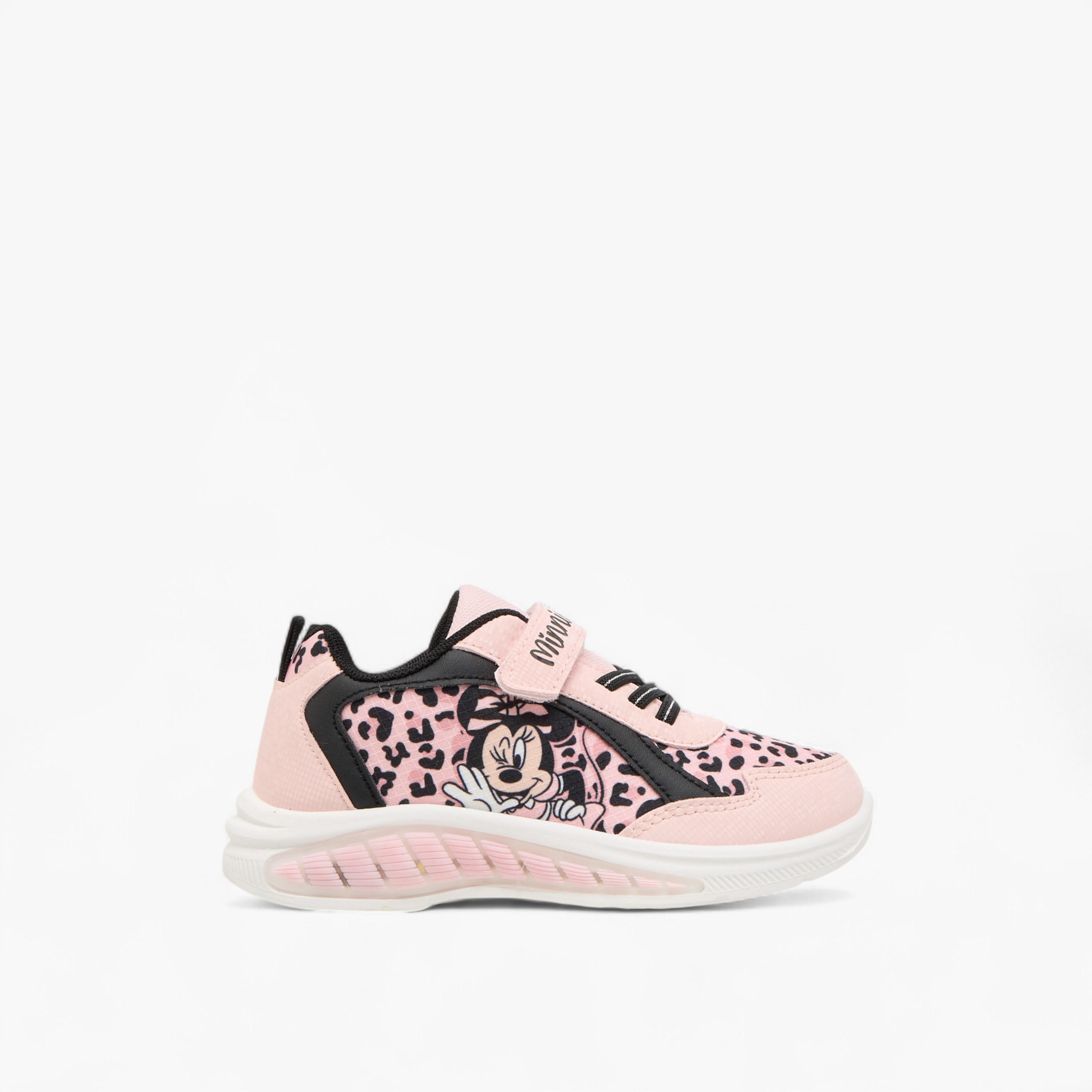 Disney Girls Minnie Mouse Hook & Loop Light-Up Ankle Sneakers-girls-shoes-sneakers-image-3