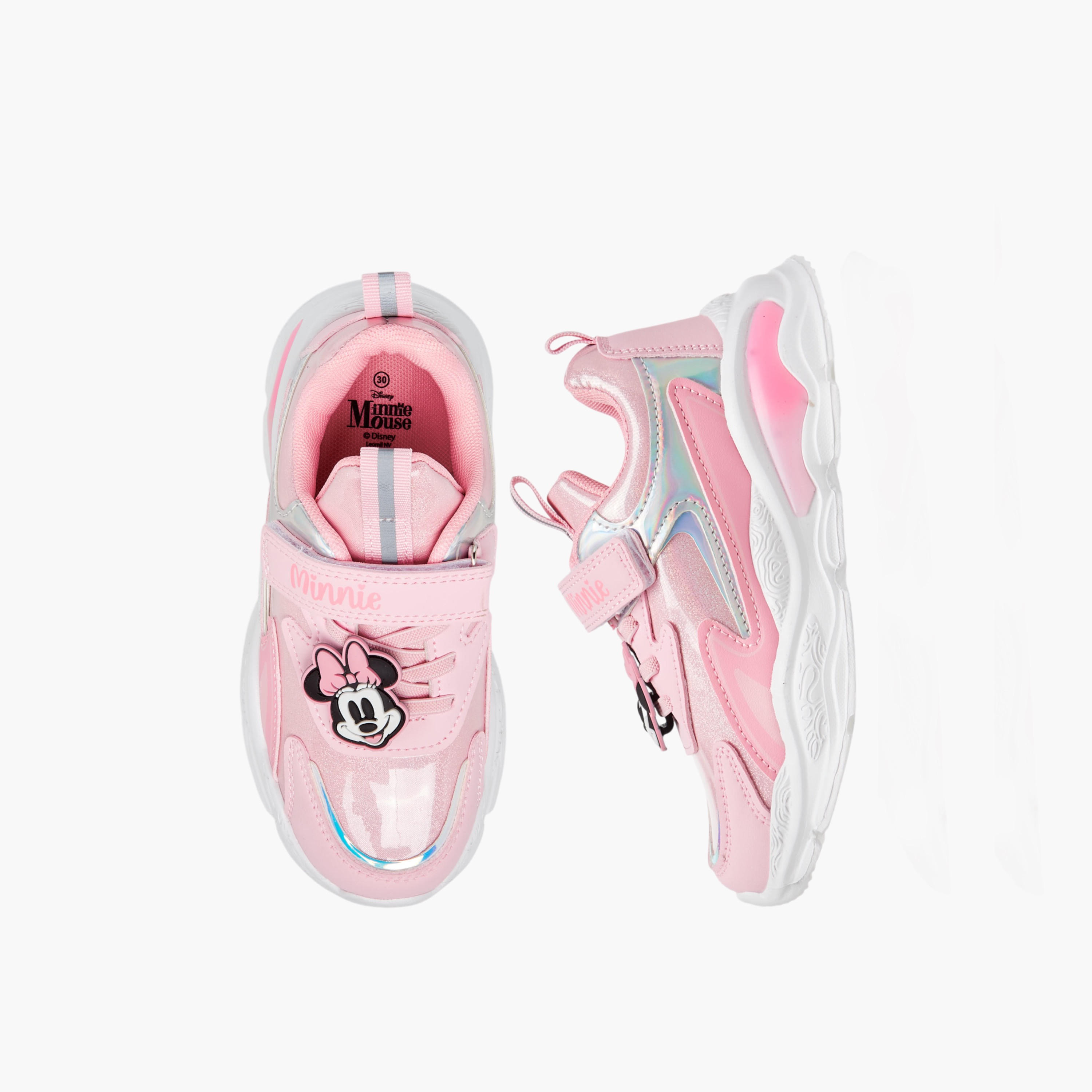 Disney Minnie Mouse Accent Light-Up Sneakers with Hook and Loop Closure-girls-shoes-sneakers-image-1