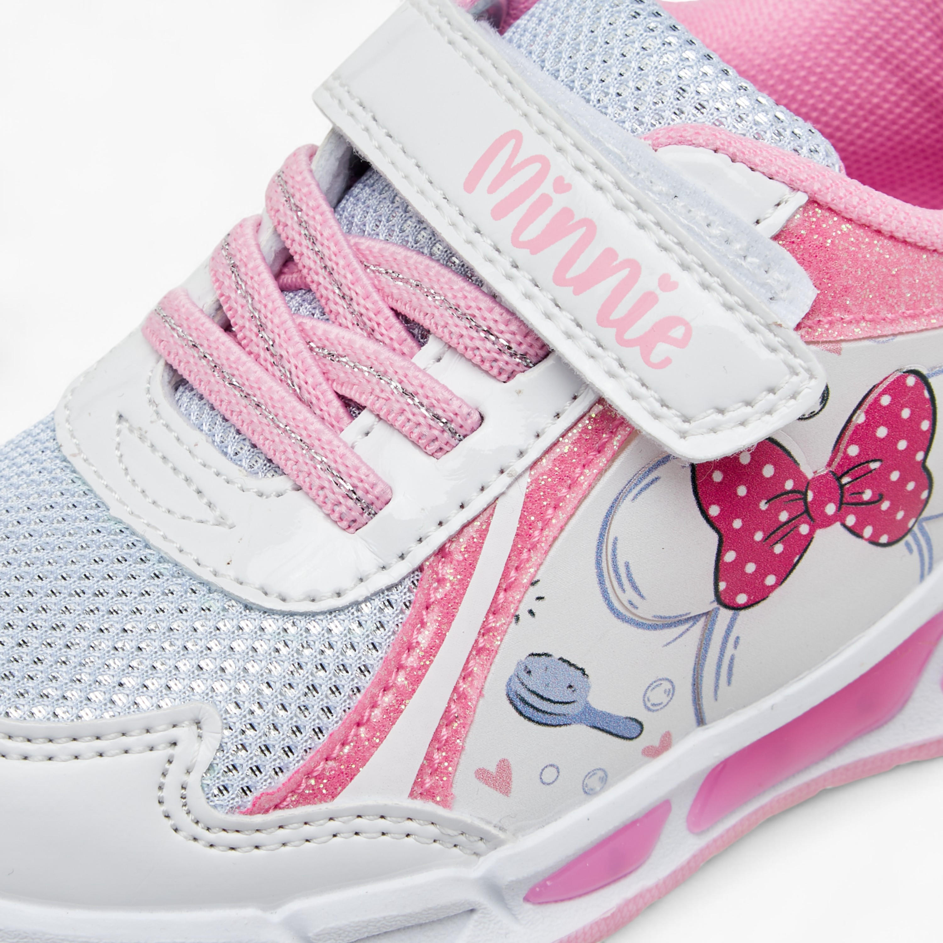 Disney Minnie Mouse Print Light-Up Sneakers with Hook and Loop Closure-girls-shoes-sneakers-image-5