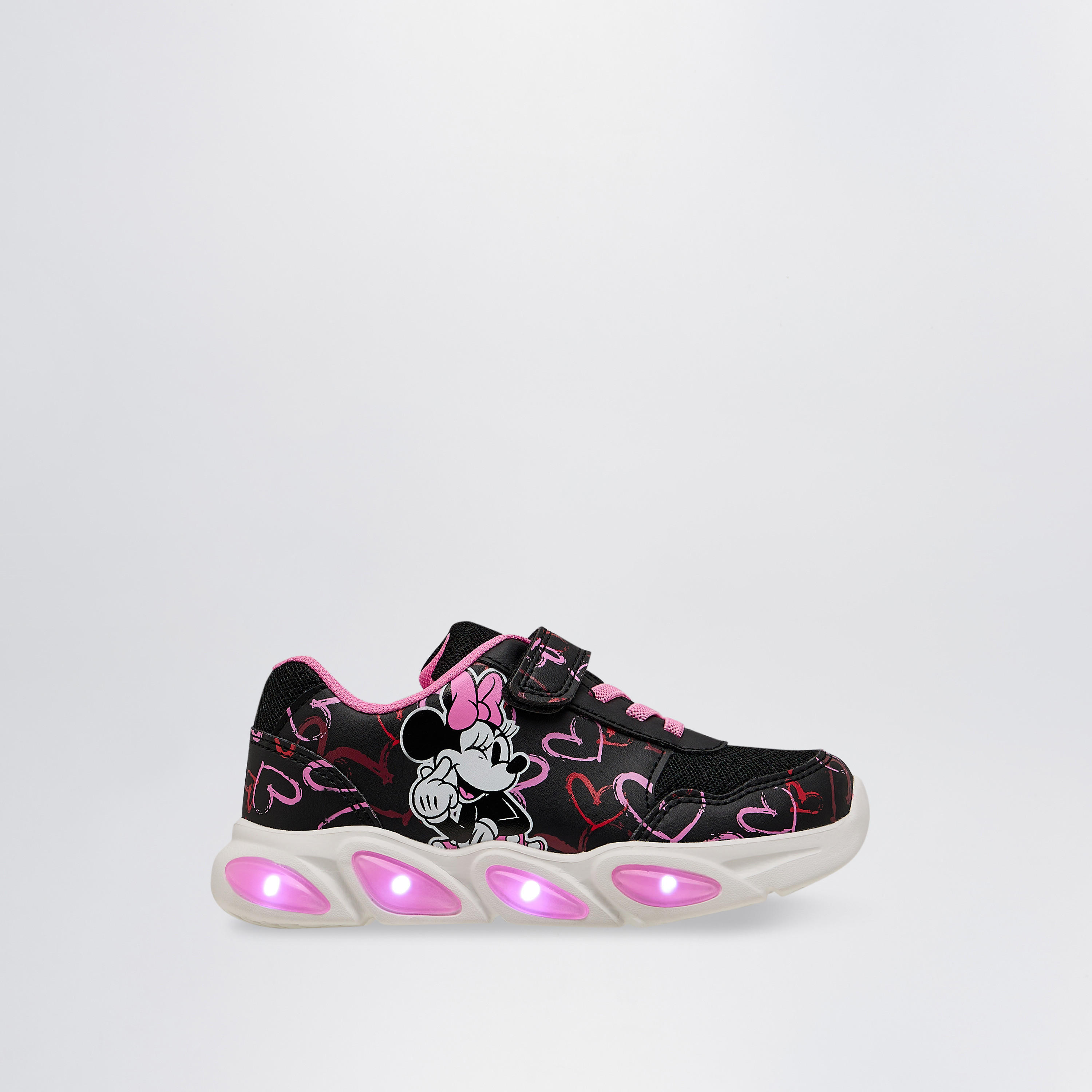 Disney Miney Mouse Print Light-Up Sneakers with Hook and Loop Closure-girls-shoes-sneakers-image-4