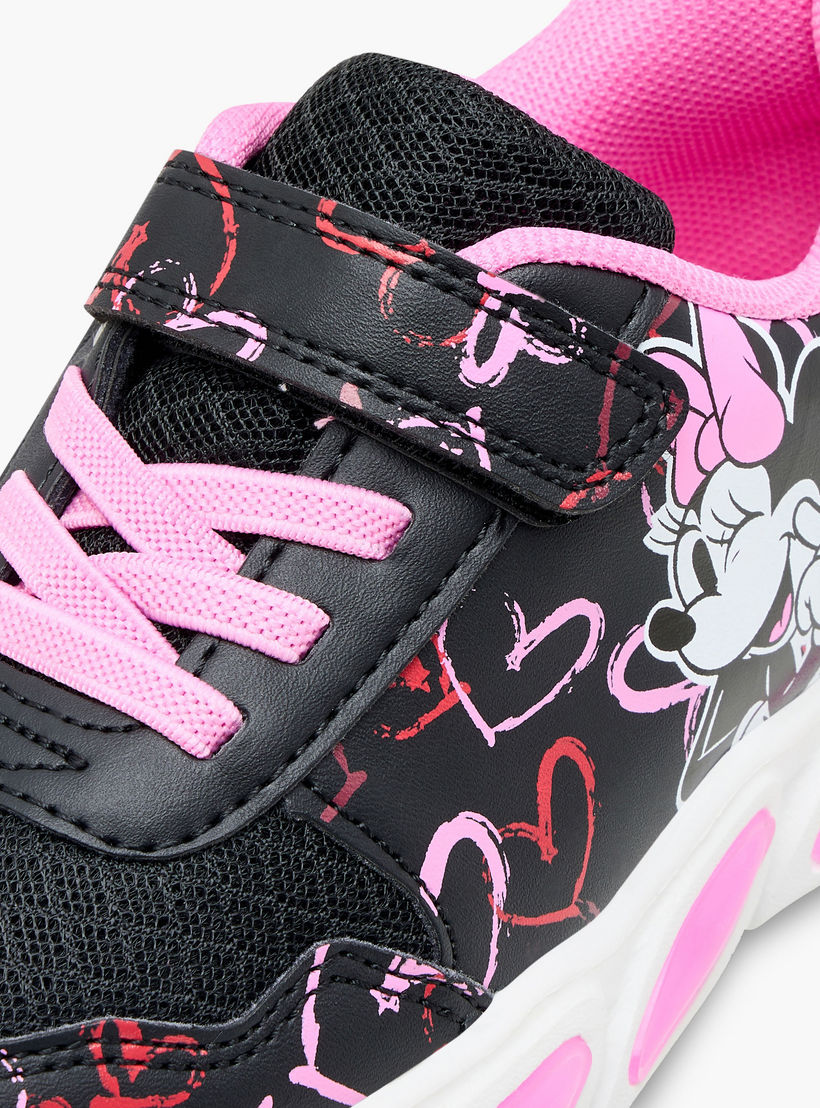 Disney Miney Mouse Print Light-Up Sneakers with Hook and Loop Closure-girls-shoes-sneakers-image-5