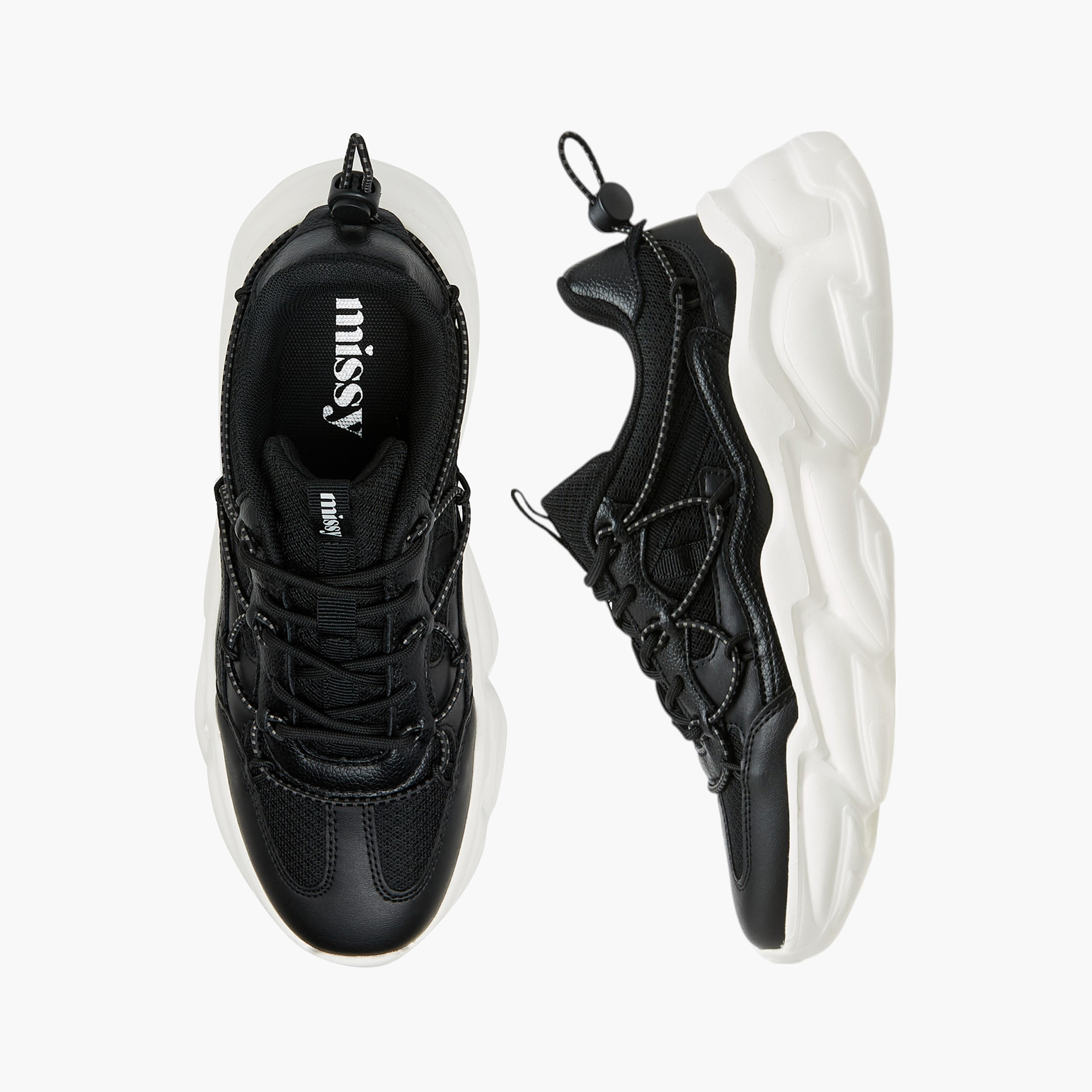 Missy Panelled Chunky Sneakers with Lace-Up Closure-women-shoes-sneakers-image-1