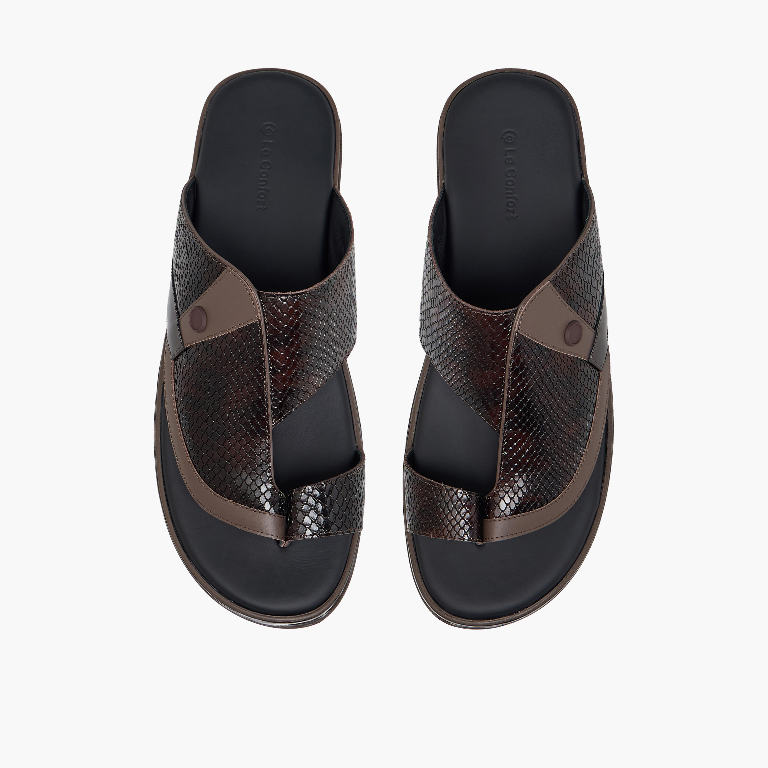 Le Confort Men Slip-On Leather Arabic Sandals-men-shoes-sandals-image-1