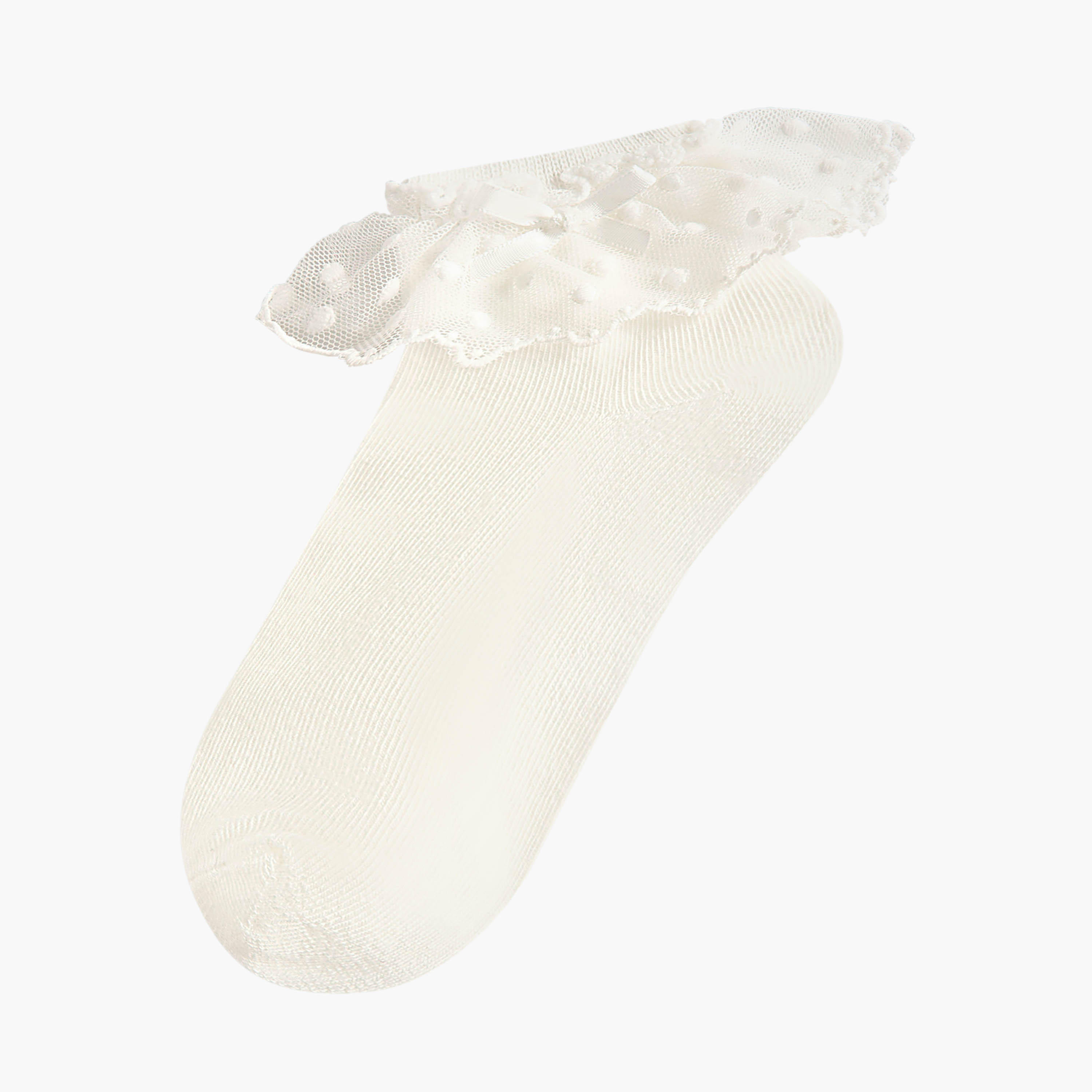 Pack of 3 Celeste Girls Socks with Embroidered Frill Detail-girls-accessories-socks-image-2