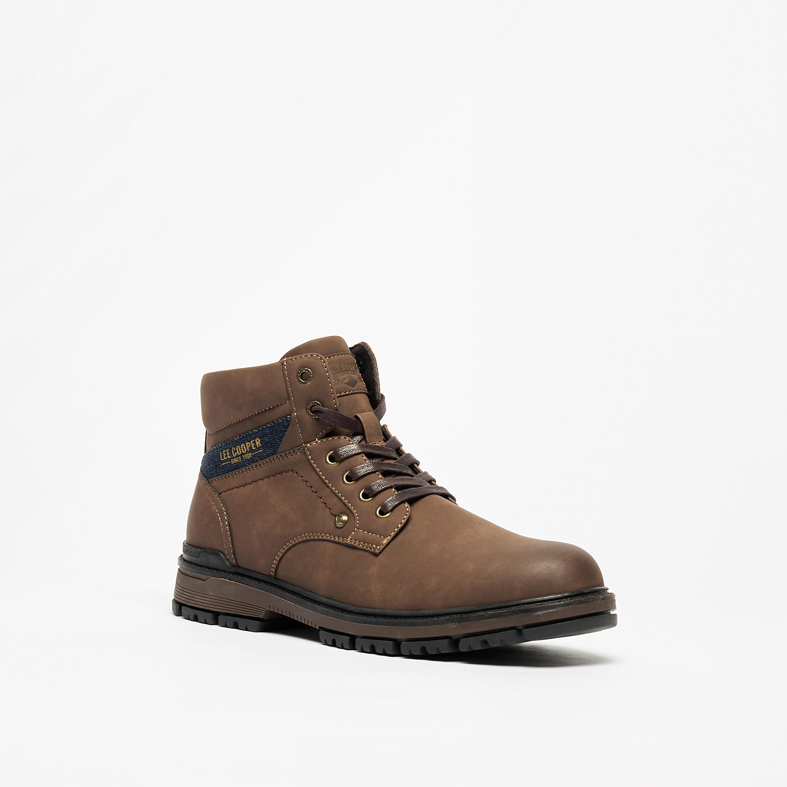 Lee Cooper Men's Solid Boots with Lace-Up Closure-men-shoes-boots-image-1