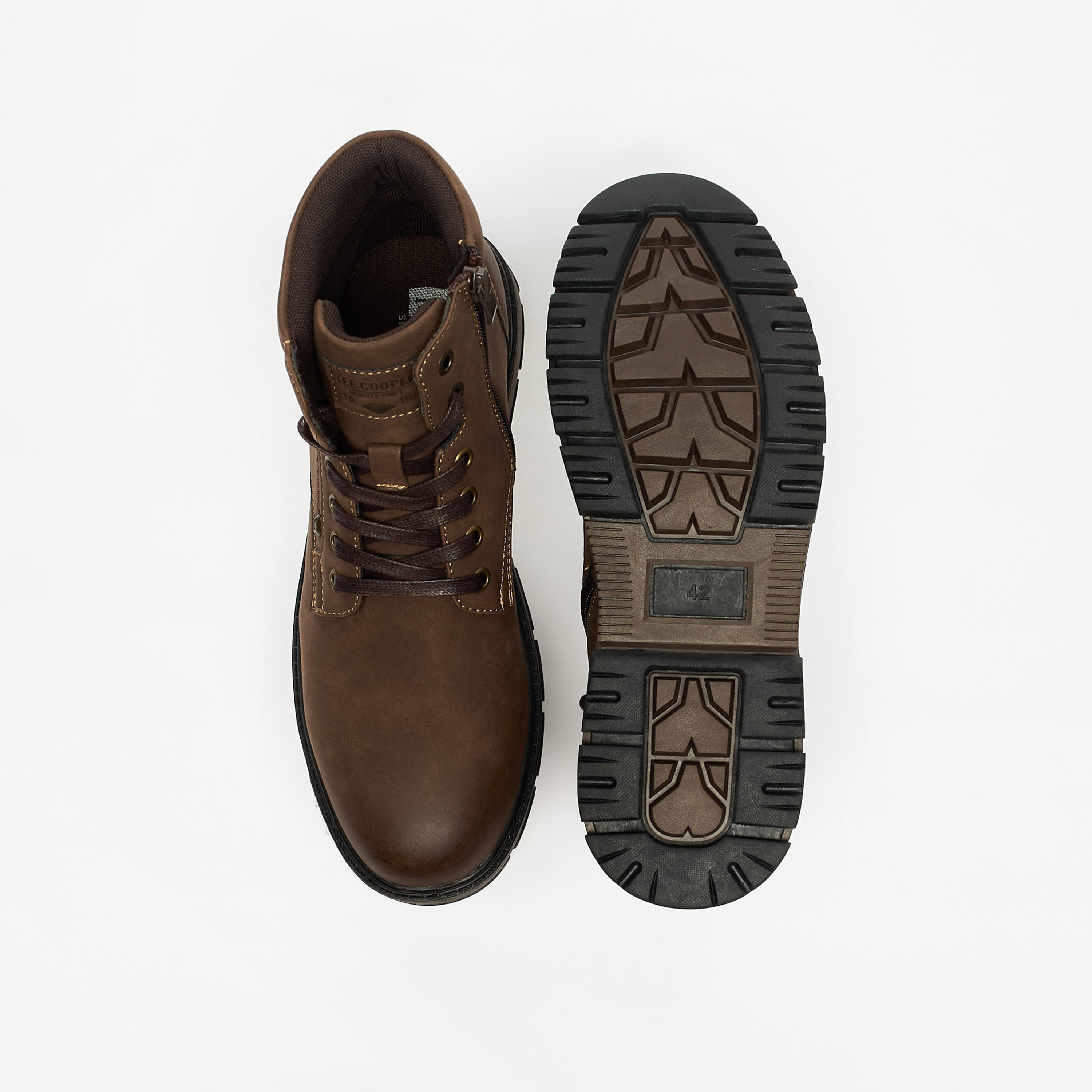 Lee Cooper Men's Solid Boots with Lace-Up Closure-men-shoes-boots-image-4