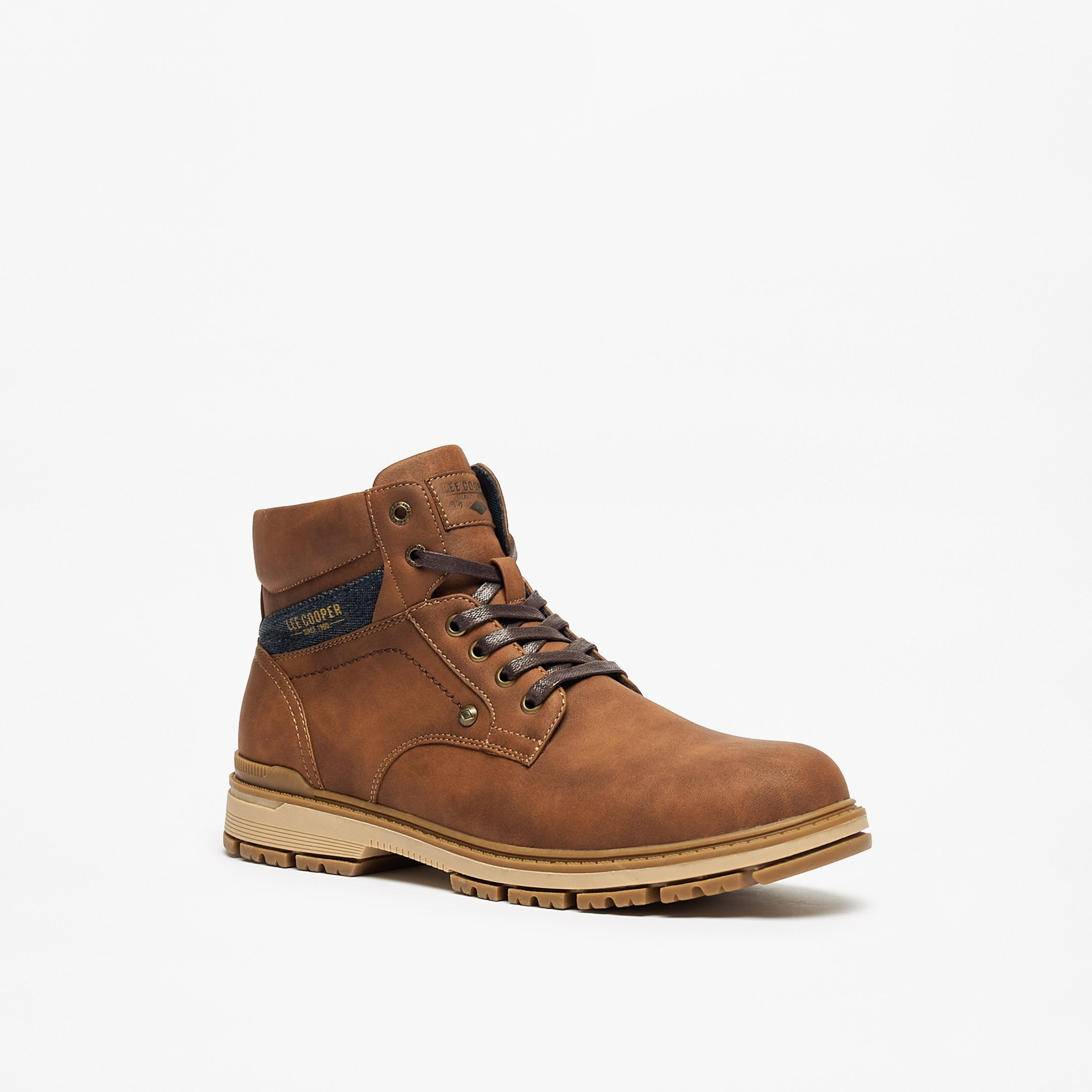 Lee Cooper Men's Solid Boots with Lace-Up Closure-men-shoes-boots-image-1