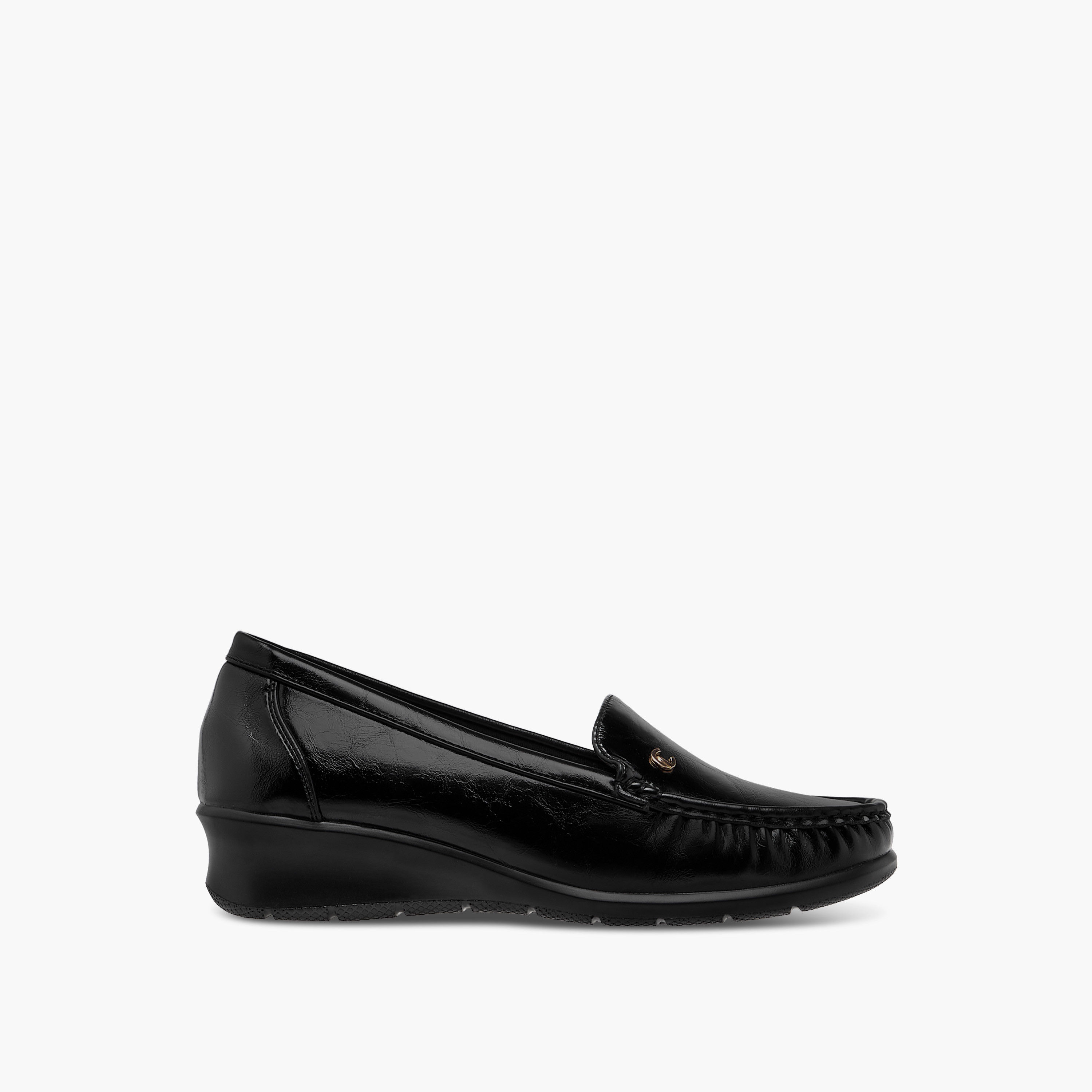 حذاء لوفر سادة سهل الارتداء بكعب ويدج من لو كونفورت-women-shoes-heels-image-3