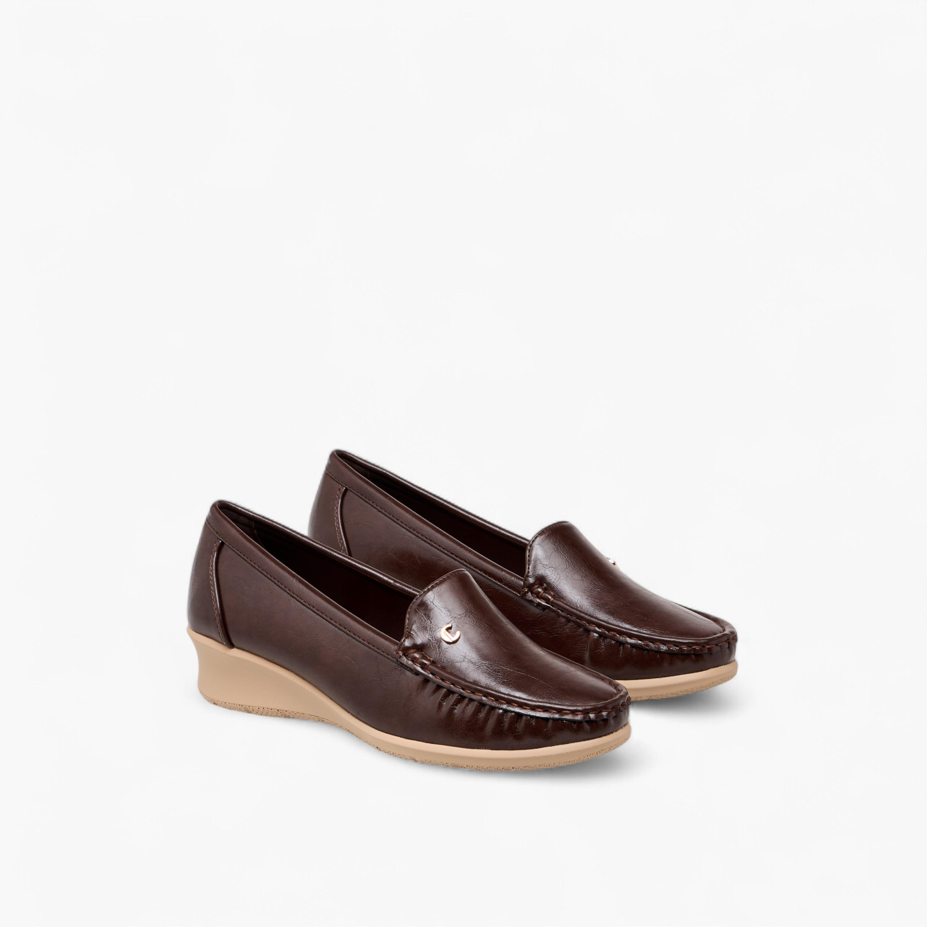 Le Confort Solid Slip-On Loafers with Wedge Heels-women-shoes-loafersandmoccasins-image-1