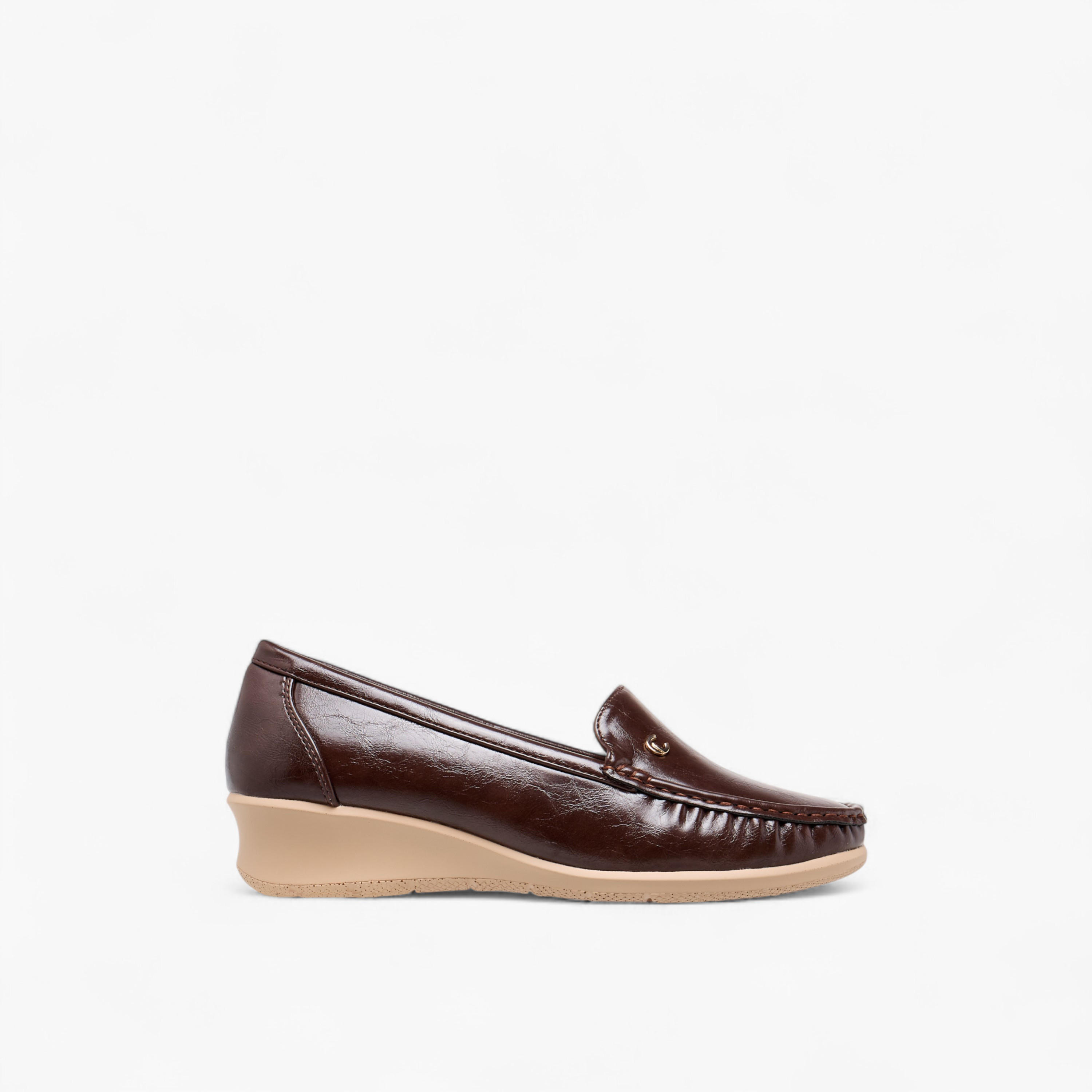 Le Confort Solid Slip-On Loafers with Wedge Heels-women-shoes-loafersandmoccasins-image-3