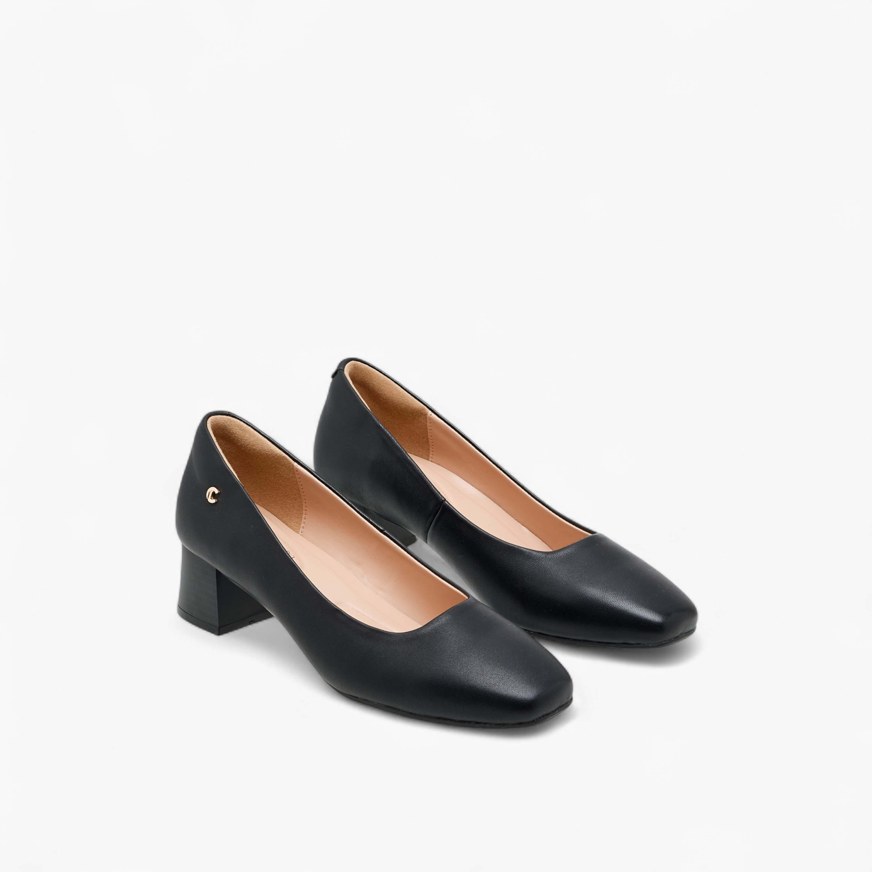 Le Confort Solid Leather Slip-On Pumps with Block Heels-women-shoes-heels-image-1