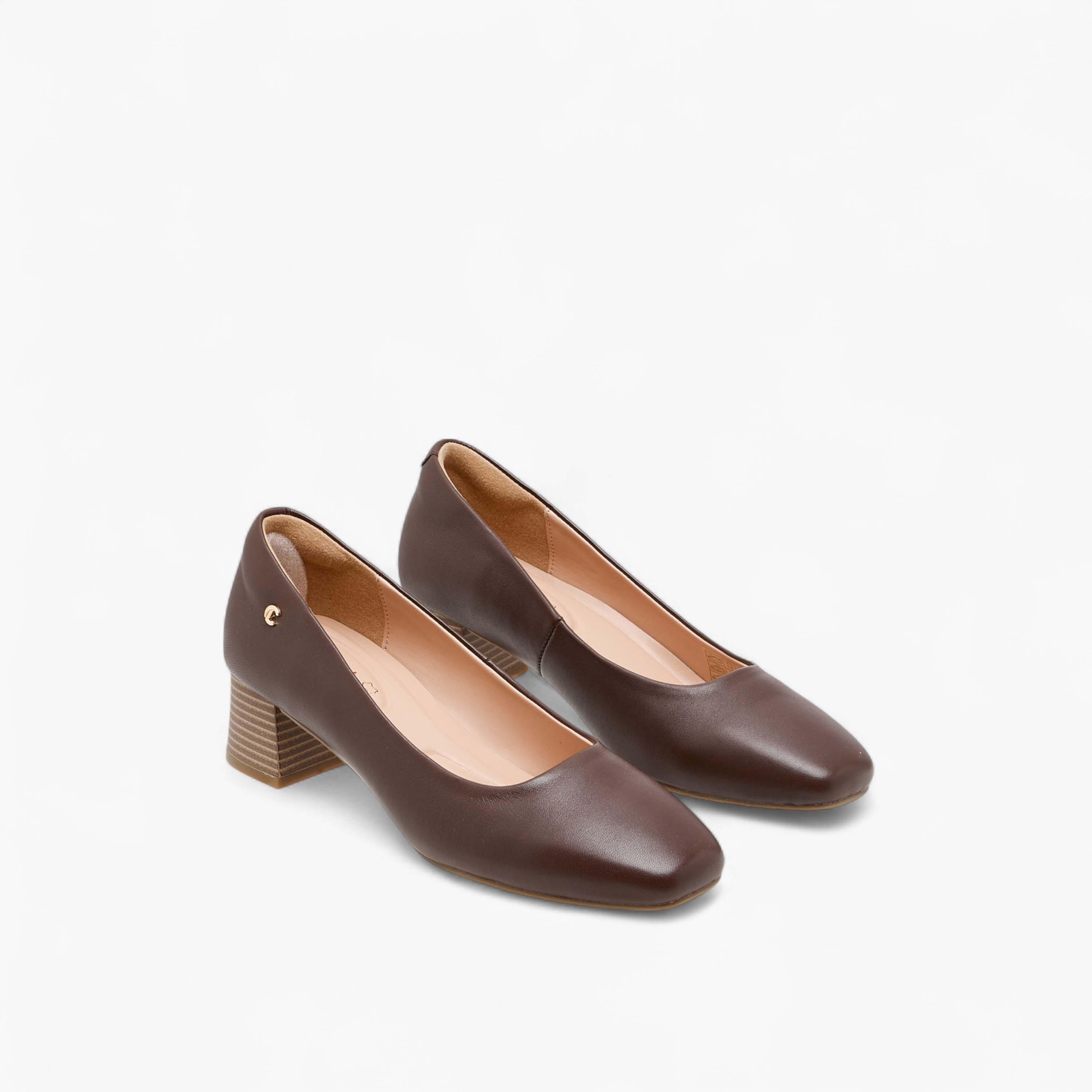 Le Confort Solid Leather Slip-On Pumps with Block Heels-women-shoes-heels-image-1